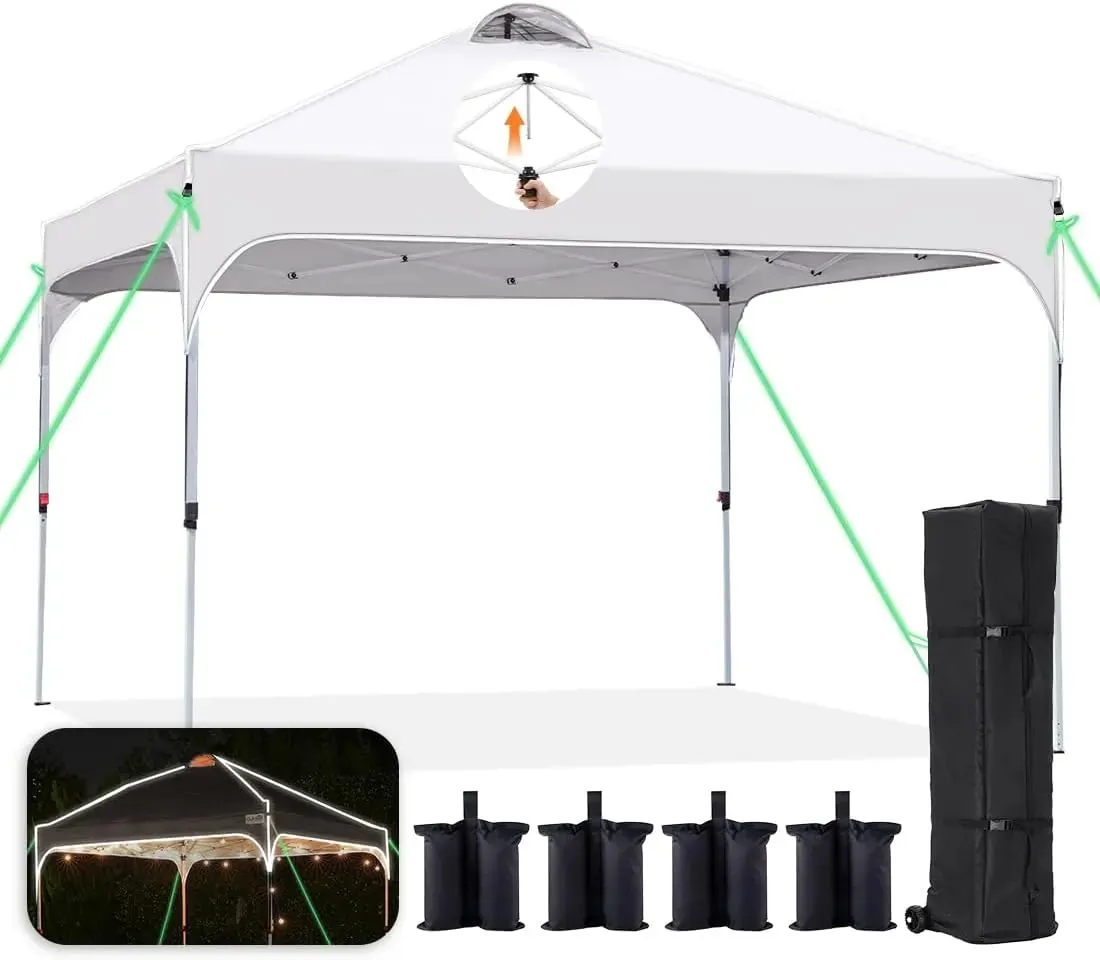 10' x 10' Pop up Canopy Tent Easy One Person Set up