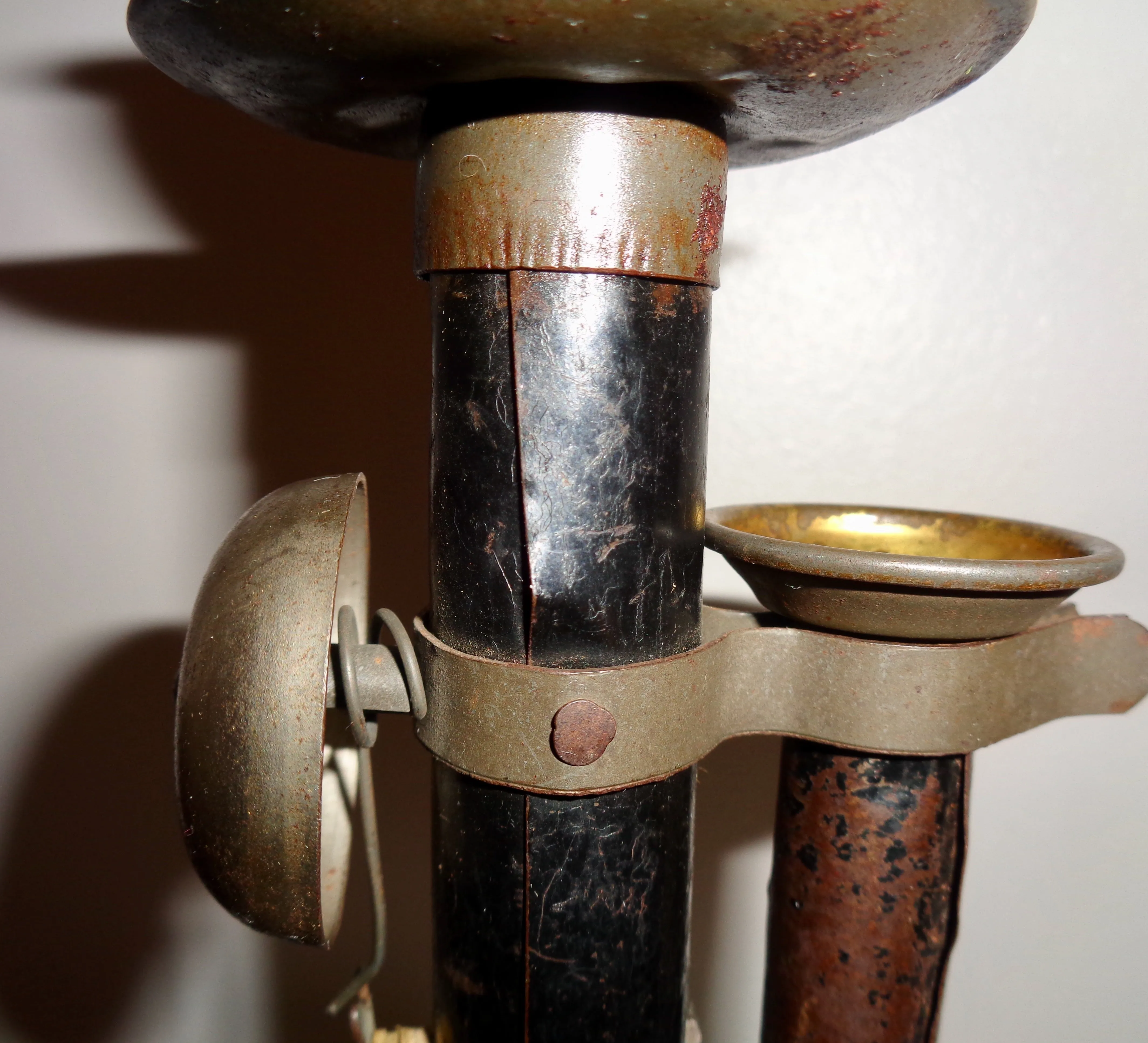 1920s Children's Metal Candlestick Toy Telephone