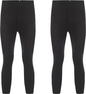 2 Pack Boys Thermal Trousers Long Johns Black Baselayer for Schoolwear Camping Skiing High-Quality Moisture-Wicking Comfortable Fit Elastic Waistband Durable Winter Wear Ages 3-15 by Heatwave Thermalwear