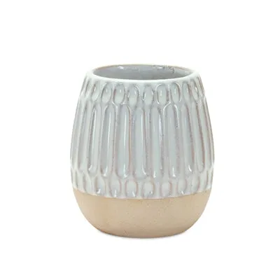 4.25-5" White Glazed Porcelain Vase