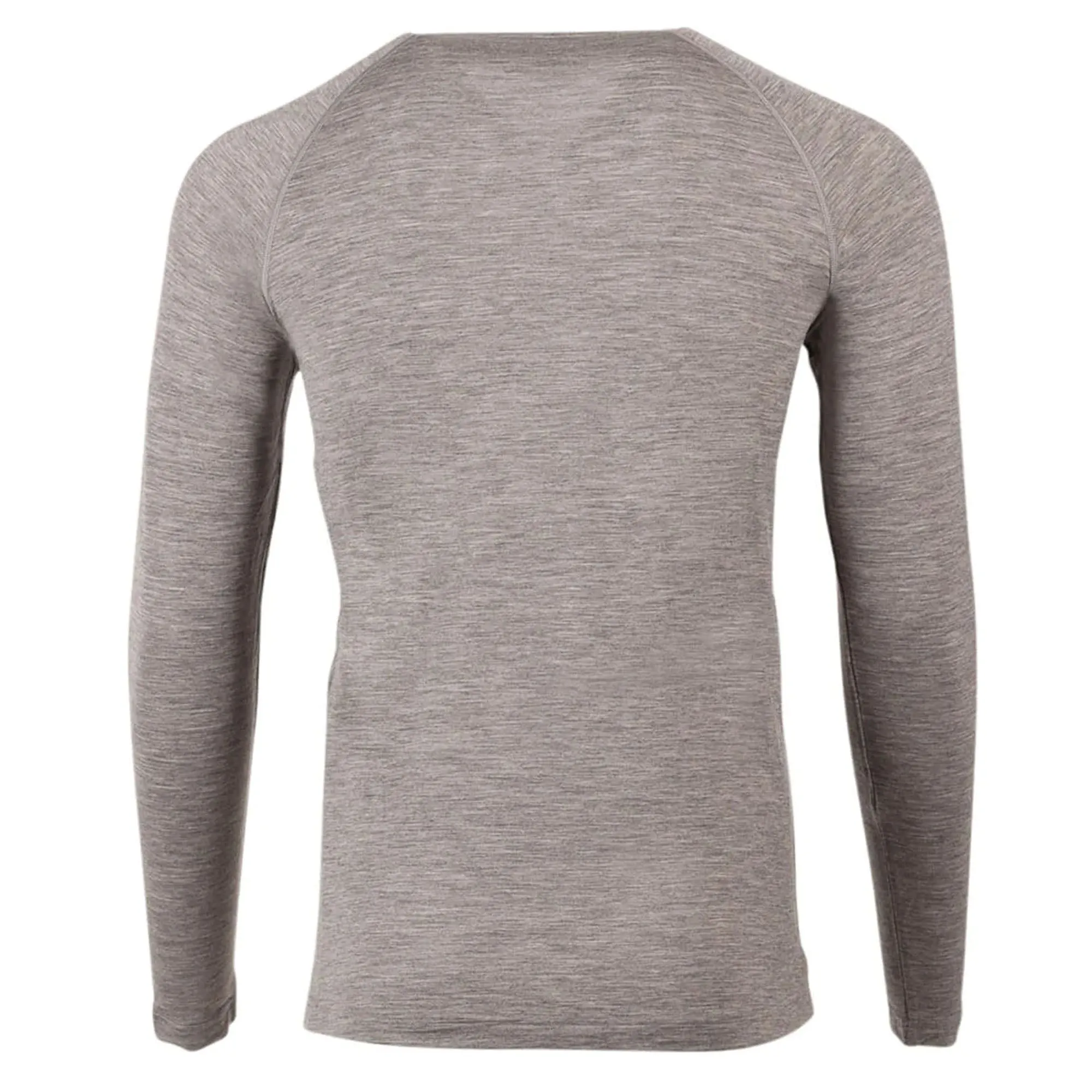 509  Mens Light Gray Heather FZN Merino 180 Crew Shirt Long Sleeve Warm Wool