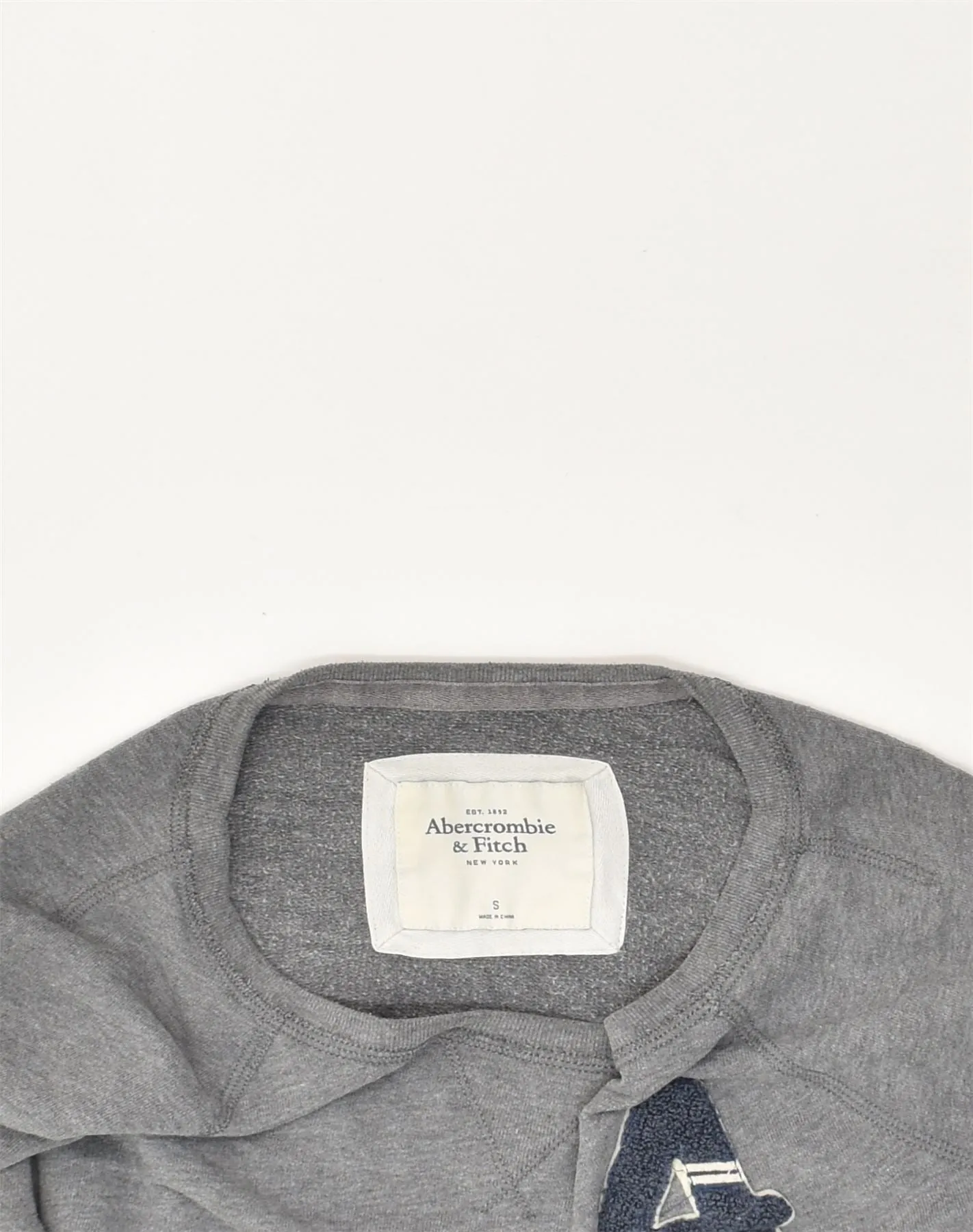 ABERCROMBIE & FITCH Womens Crop Sweatshirt Jumper UK 10 Small Grey Cotton