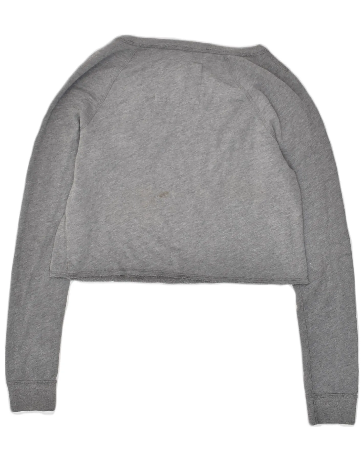 ABERCROMBIE & FITCH Womens Crop Sweatshirt Jumper UK 10 Small Grey Cotton