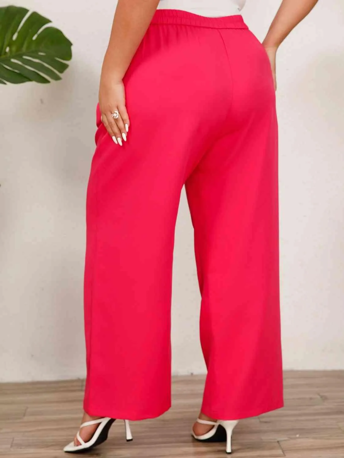 Abigail Plus Size Wide Leg Pants with Pockets