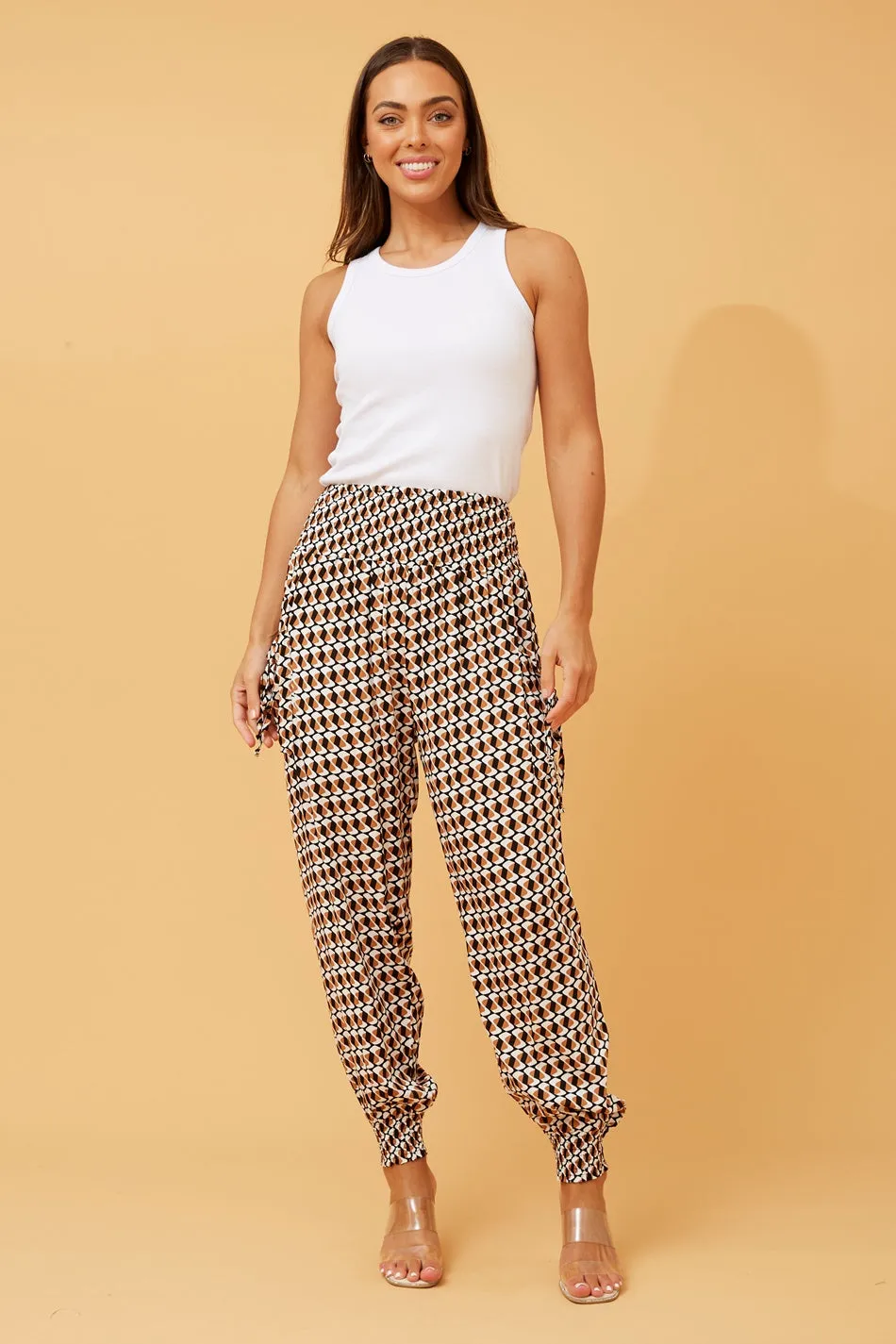 ABSTRACT PRINT BOHO HAREM PANTS