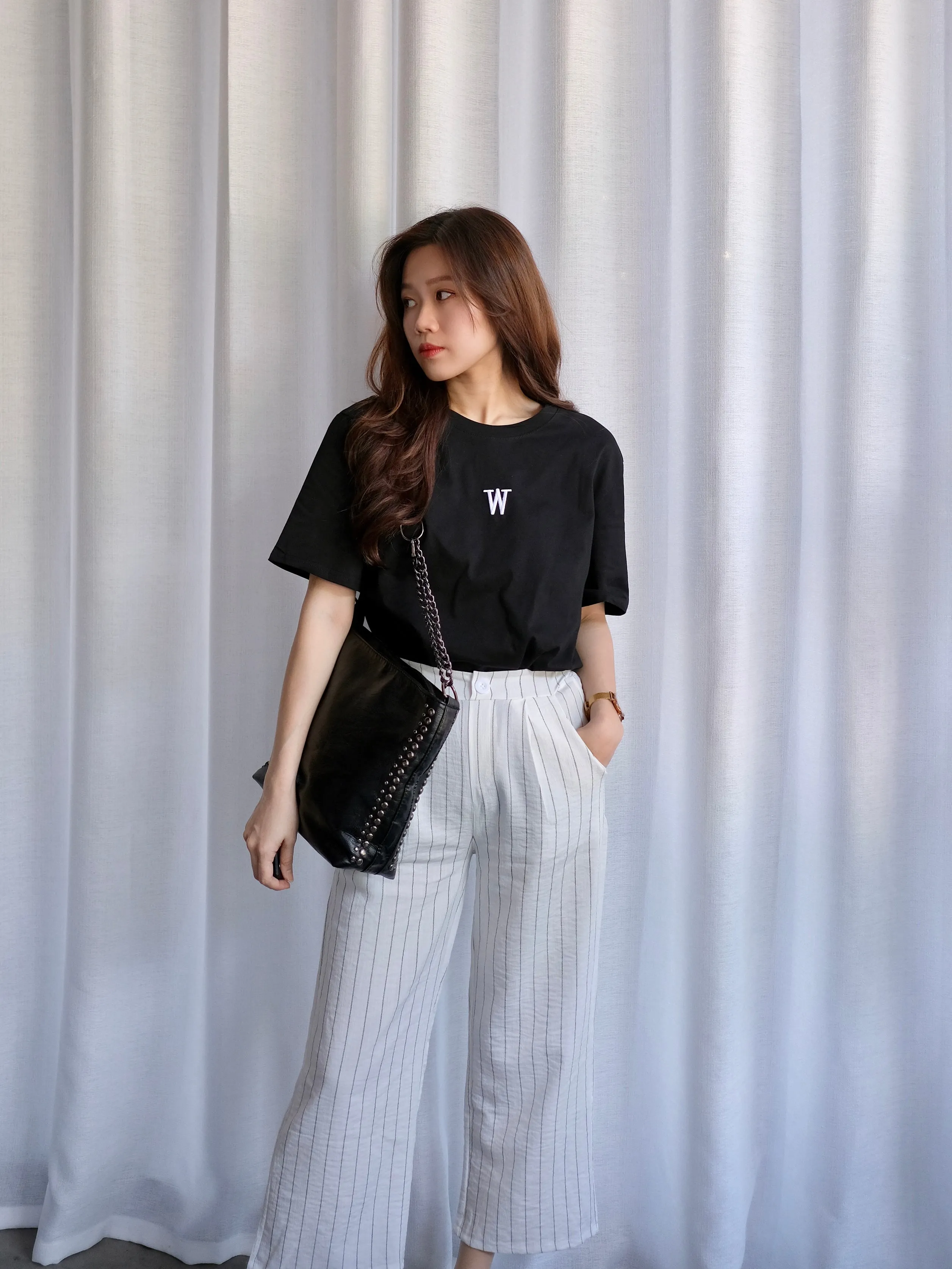 ACEWIN Basic Stripe Culottes (Free Size) 501748