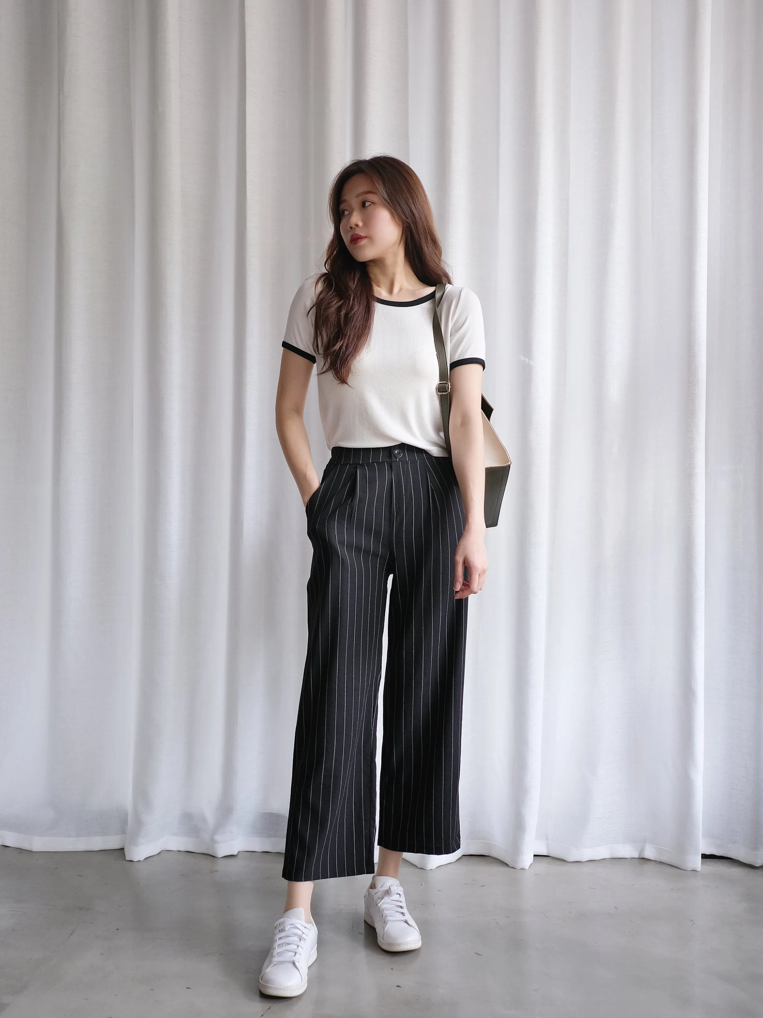 ACEWIN Basic Stripe Culottes (Free Size) 501748