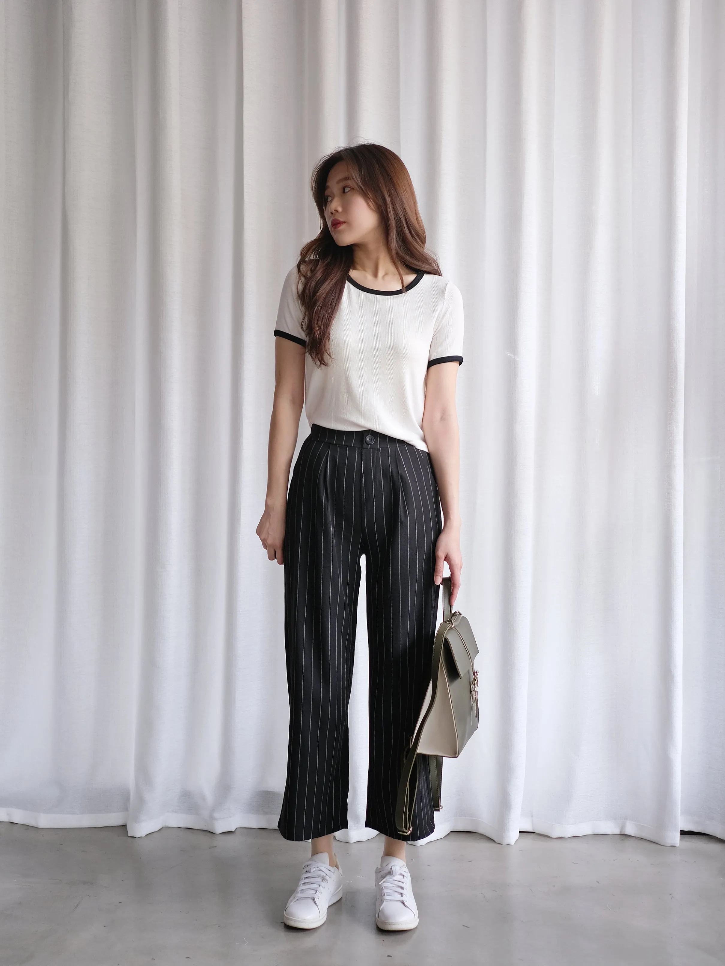 ACEWIN Basic Stripe Culottes (Free Size) 501748