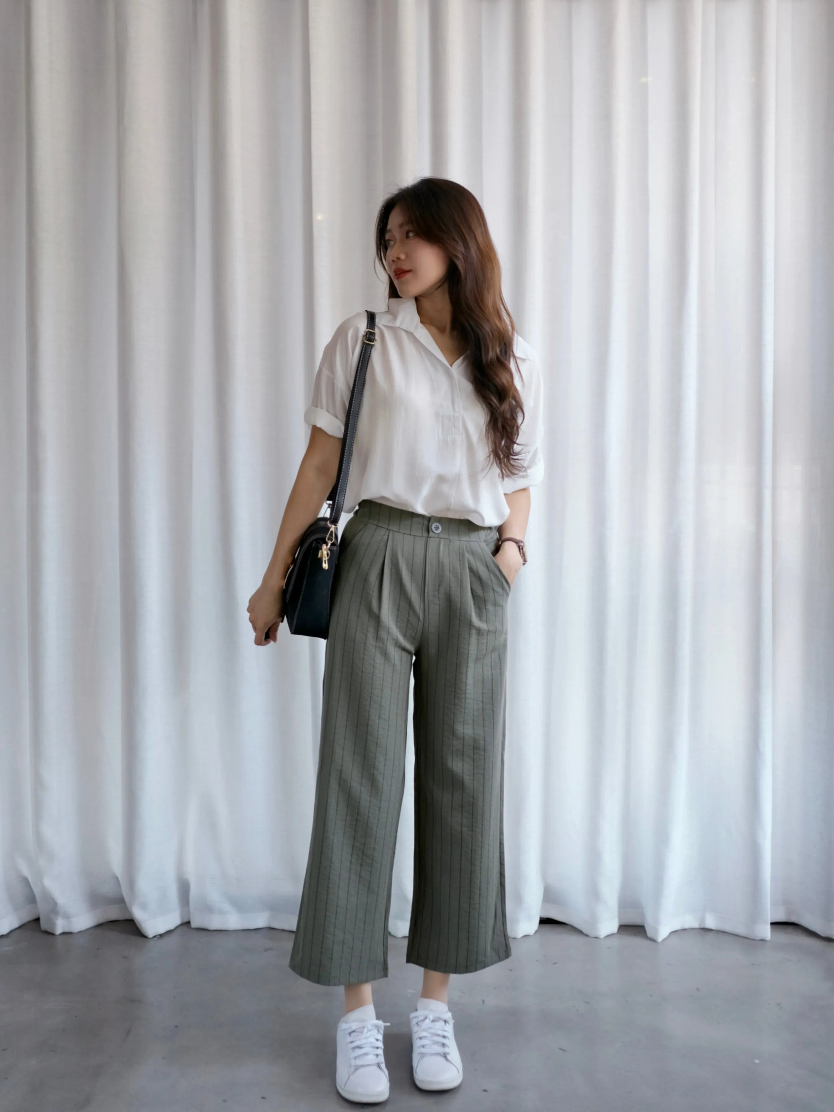 ACEWIN Basic Stripe Culottes (Free Size) 501748