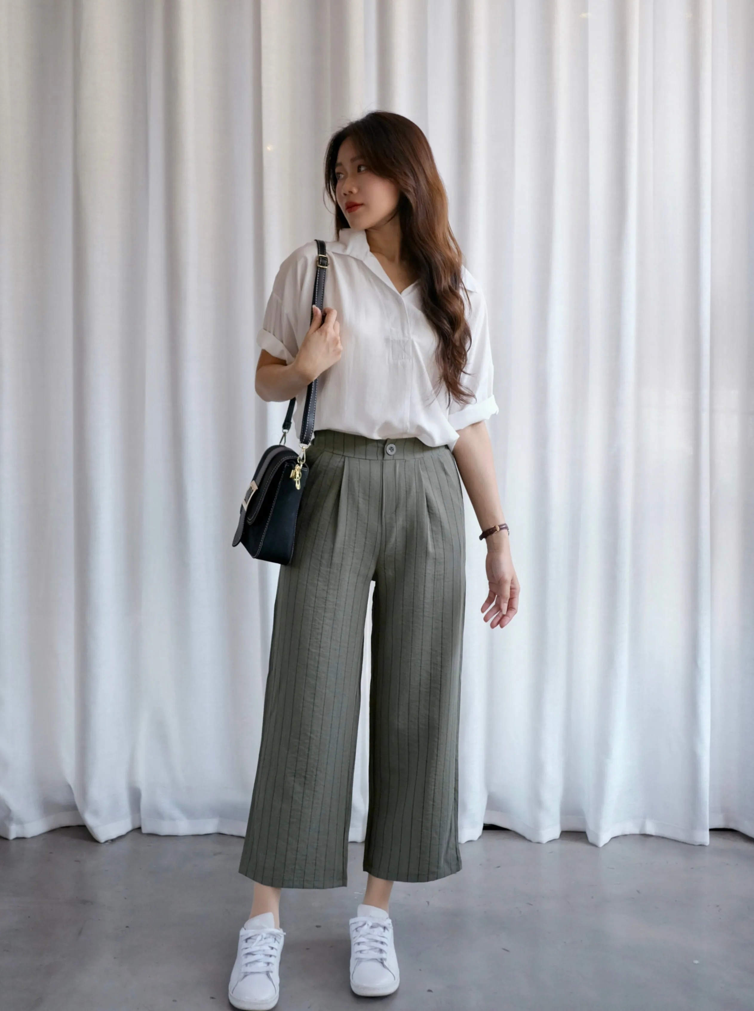 ACEWIN Basic Stripe Culottes (Free Size) 501748