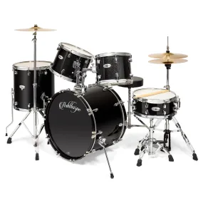 Adult 5-Piece Drum Set with Remo Heads & Brass Cymbals