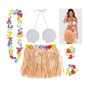 Adult Hula Skirt Kit Shell