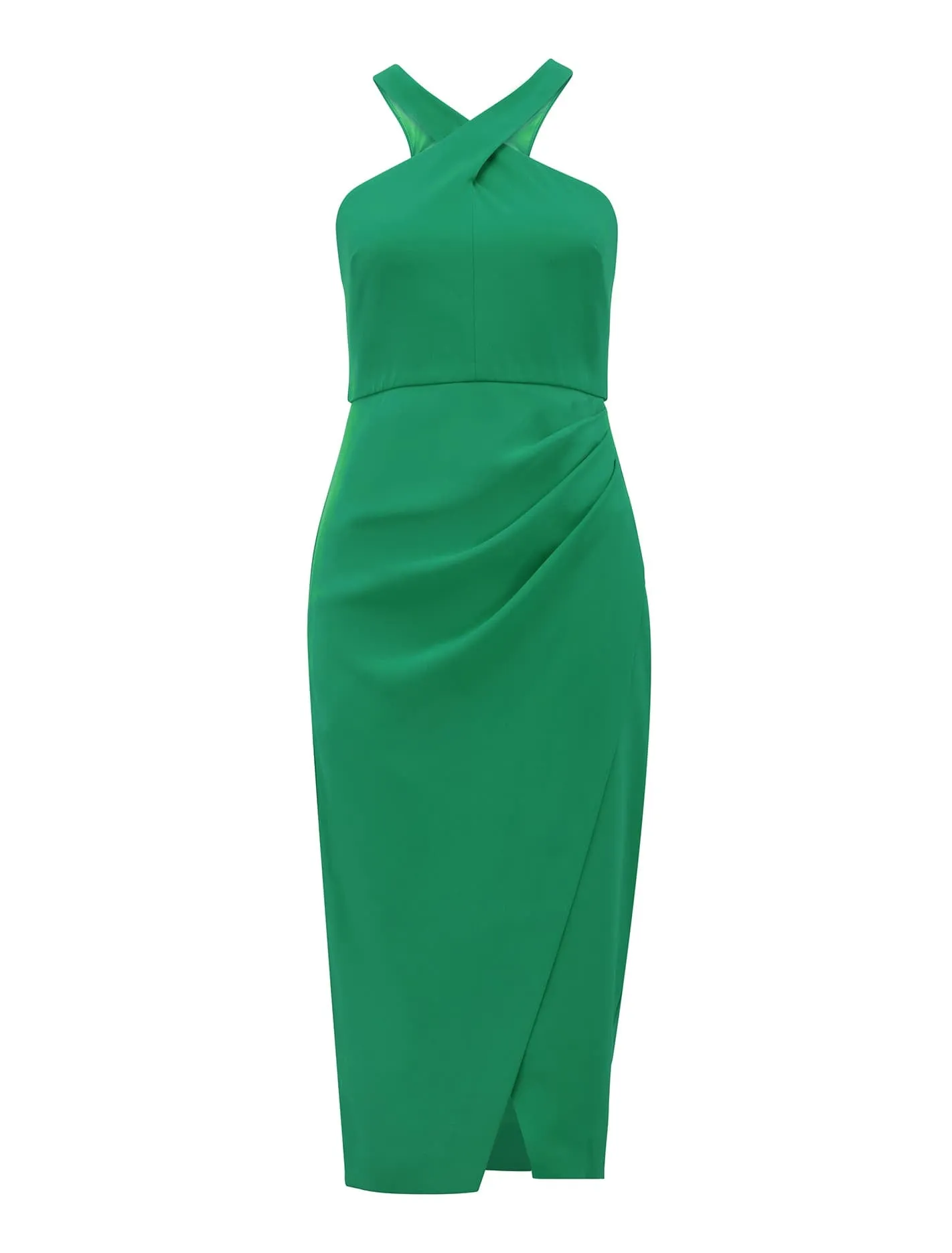 Alesia Arrow Neck Midi Dress