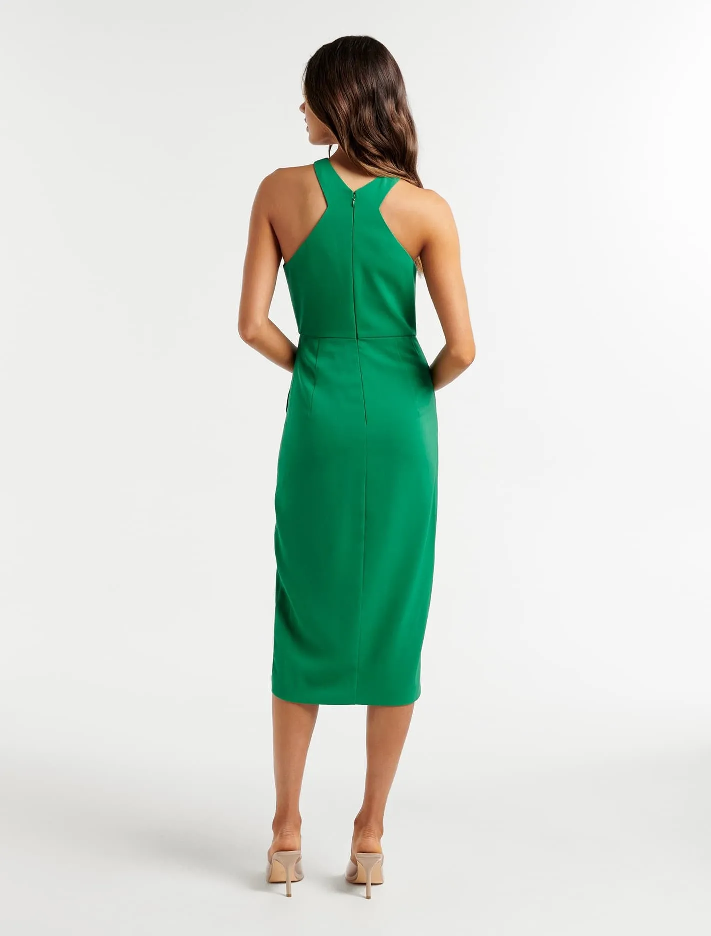 Alesia Arrow Neck Midi Dress