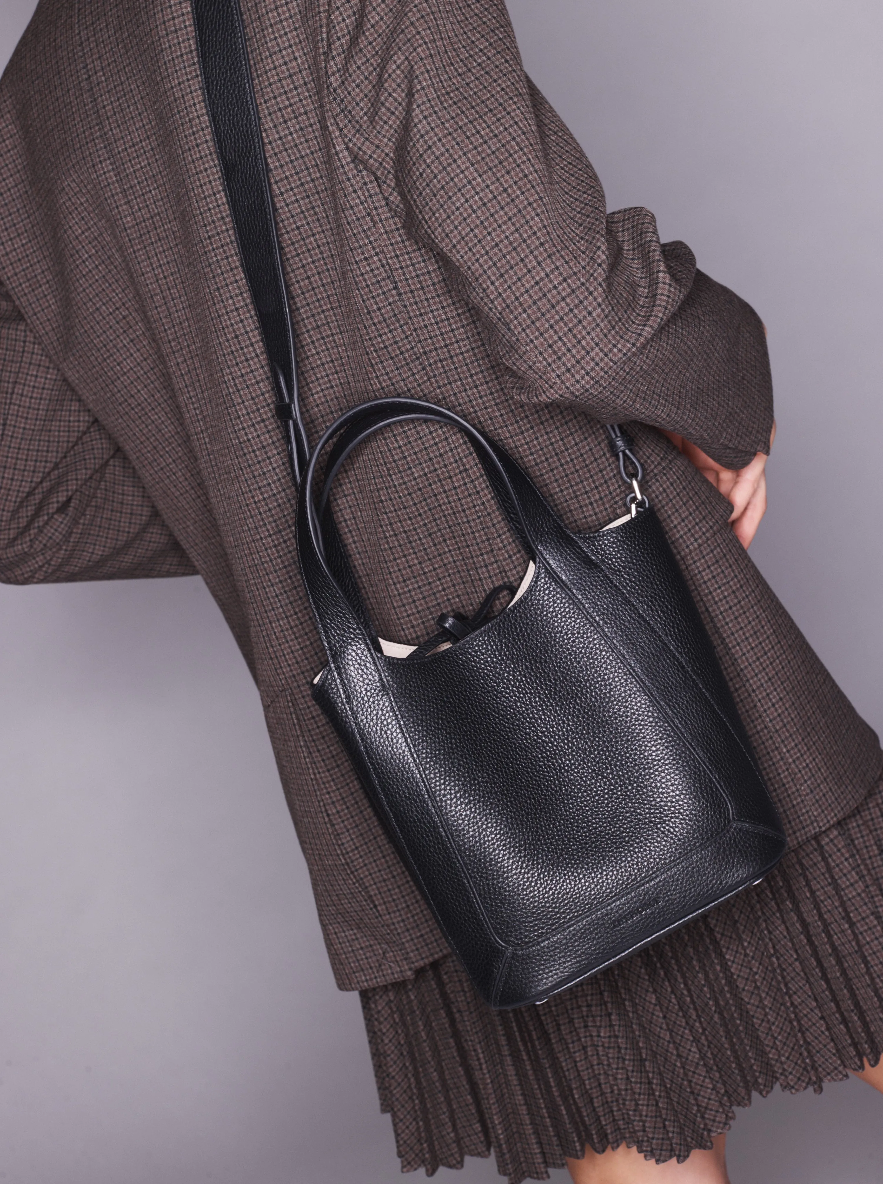 Alexie Tote: Black Pebbled Leather