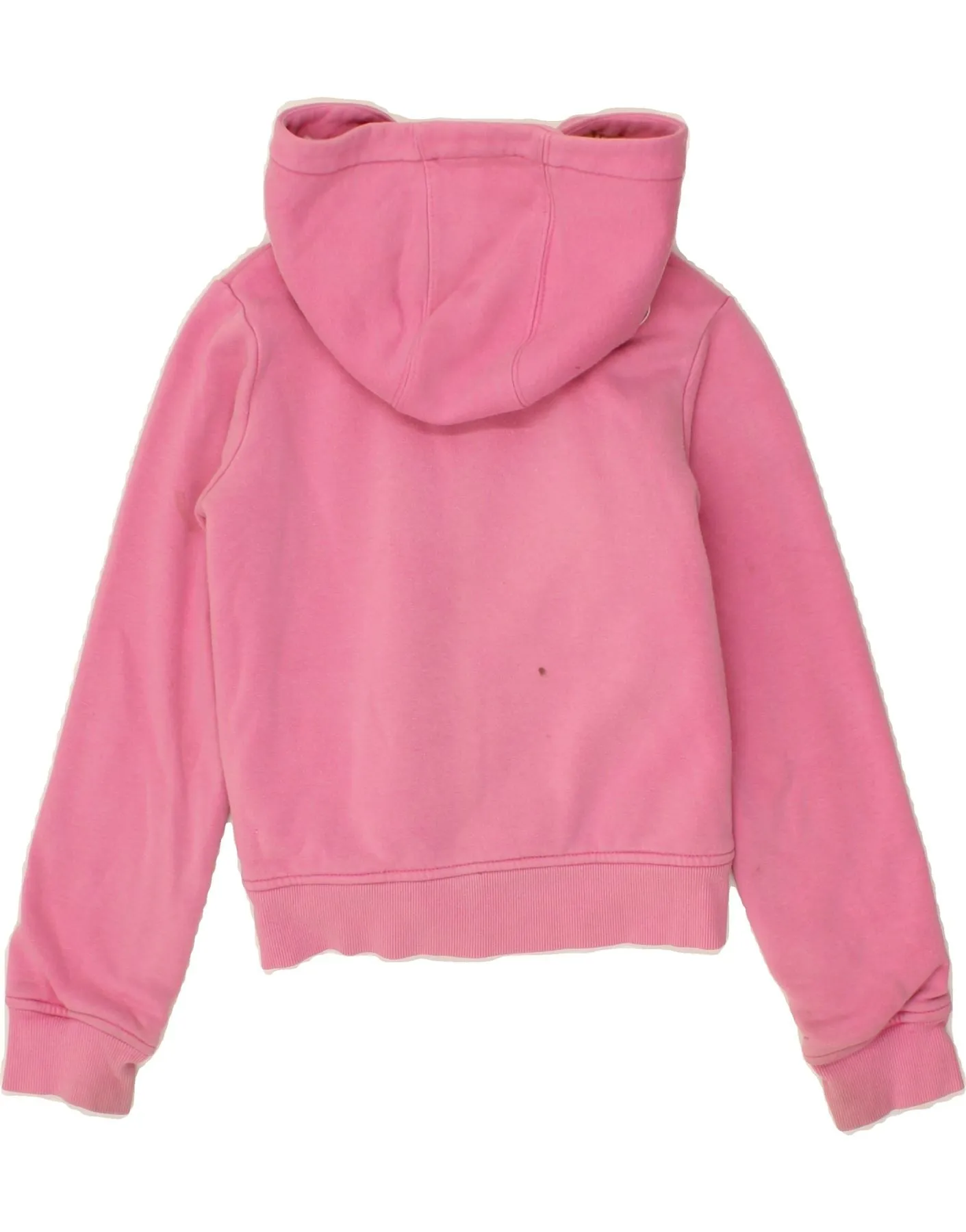 ANIMAL Girls Crop Graphic Zip Hoodie Sweater 10-11 Years Small Pink