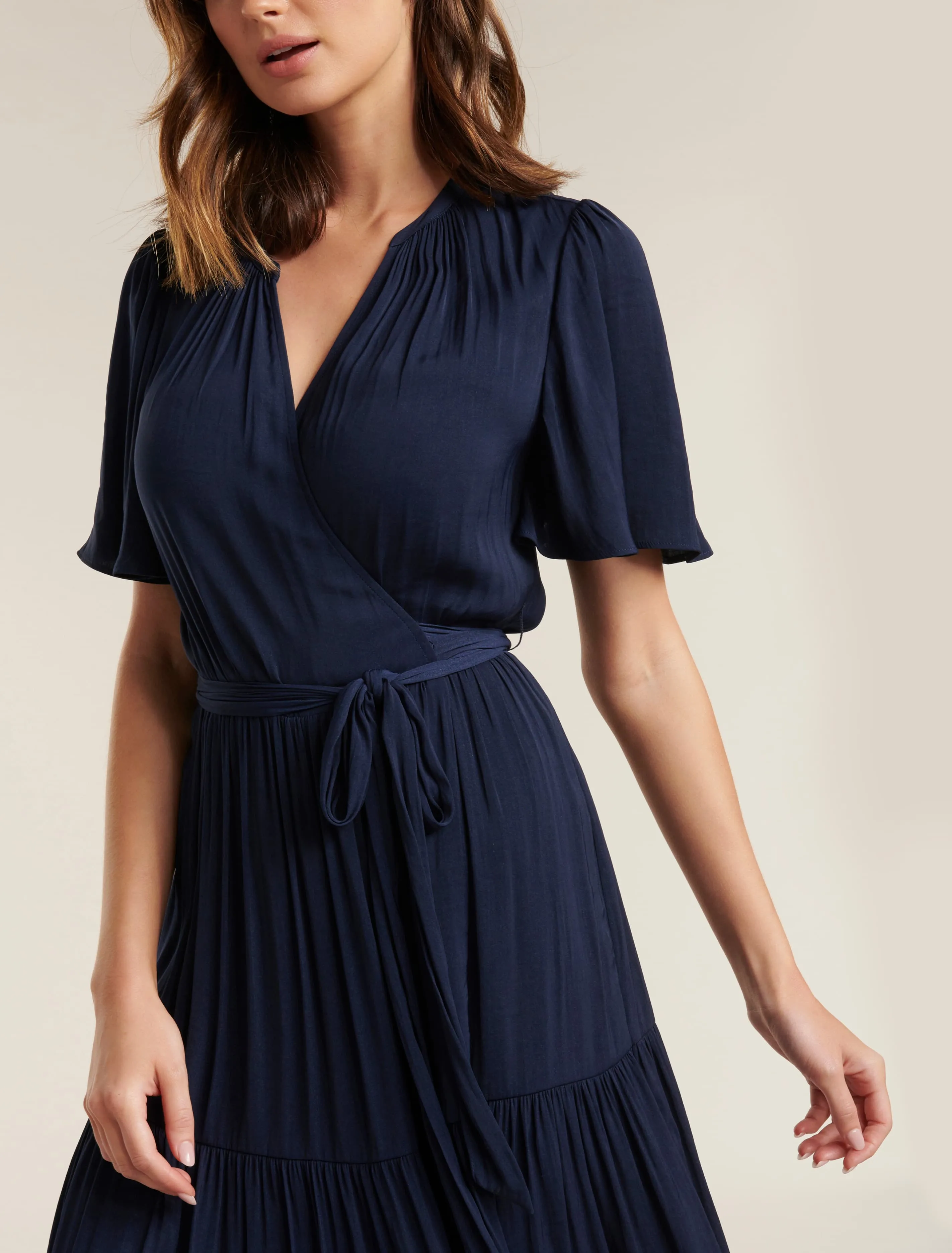 Anna Flutter Sleeve Midi Dress