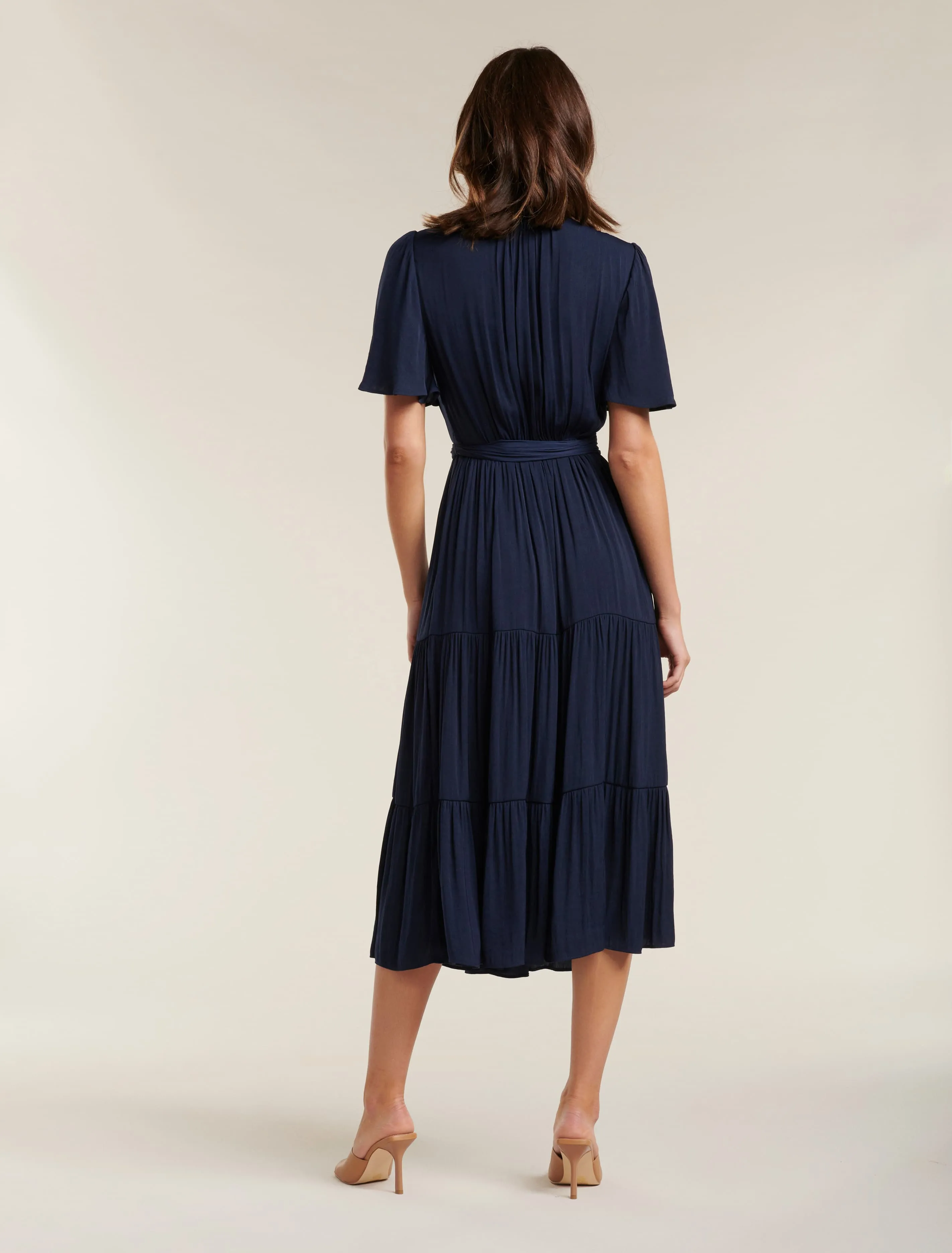 Anna Flutter Sleeve Midi Dress