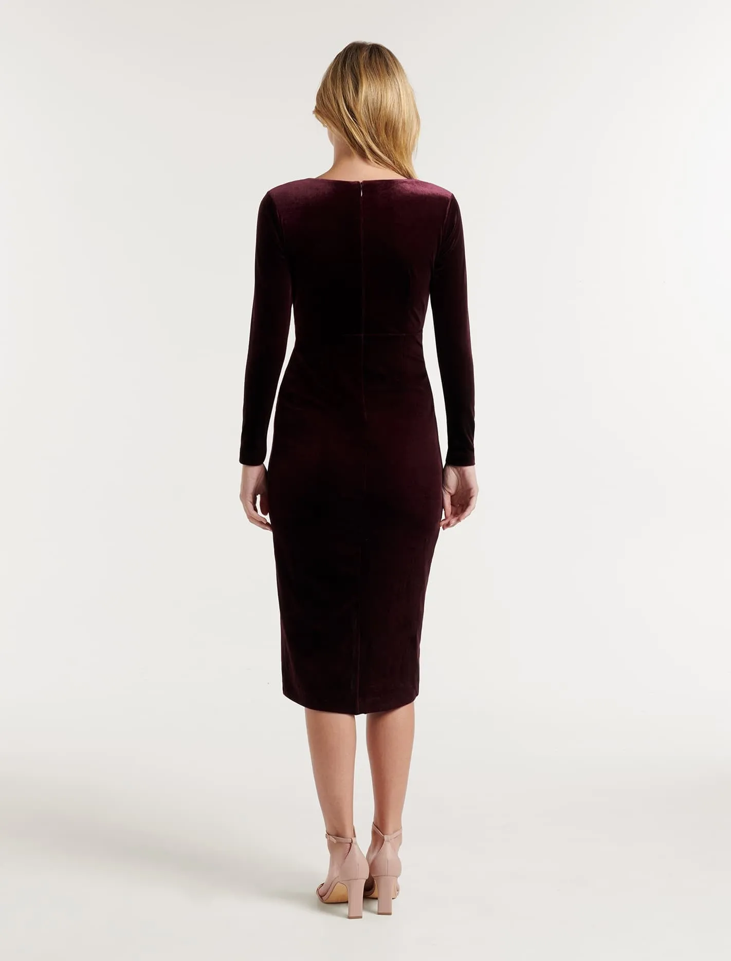 Antionette Petite Wrap Velvet Midi Dress