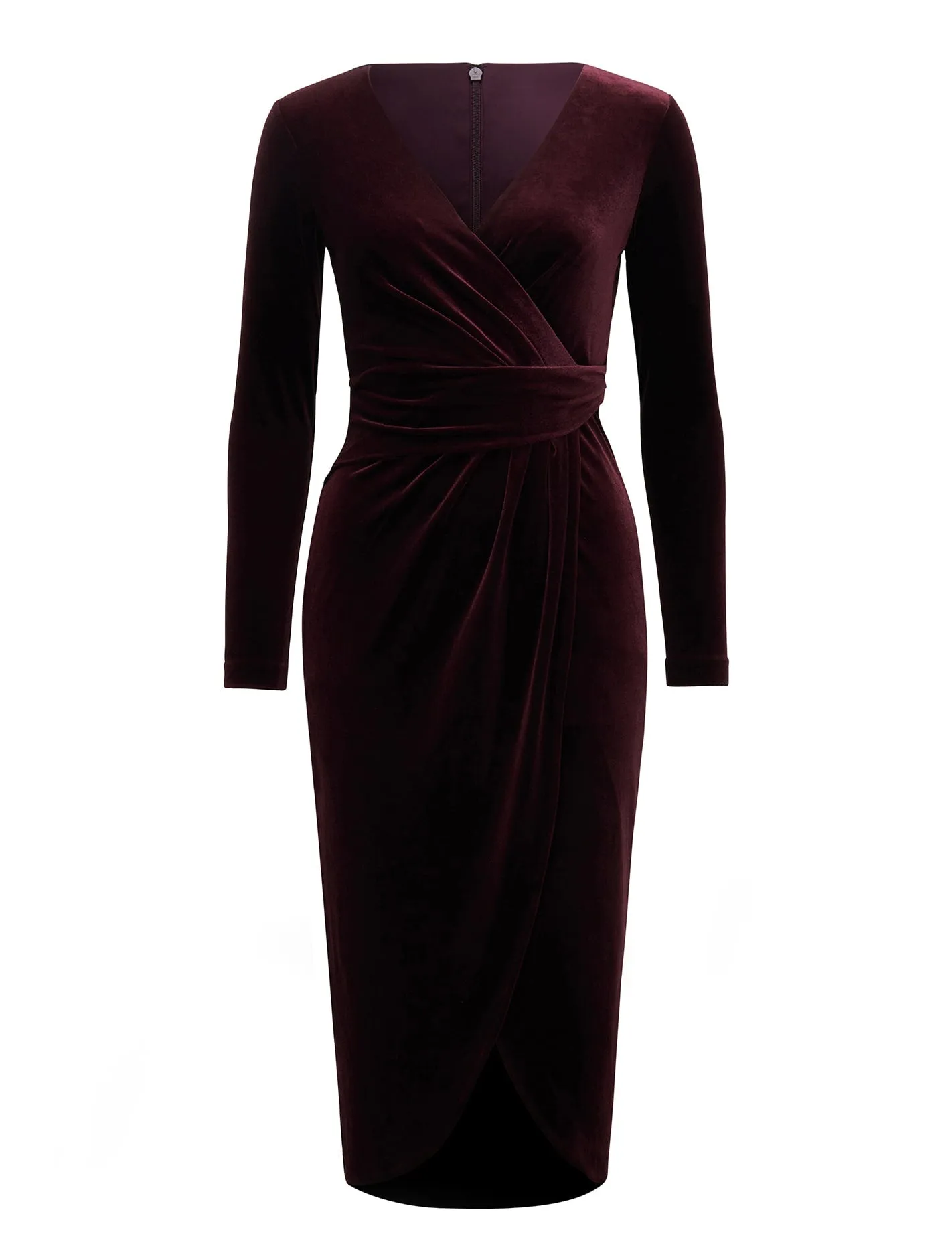 Antionette Petite Wrap Velvet Midi Dress