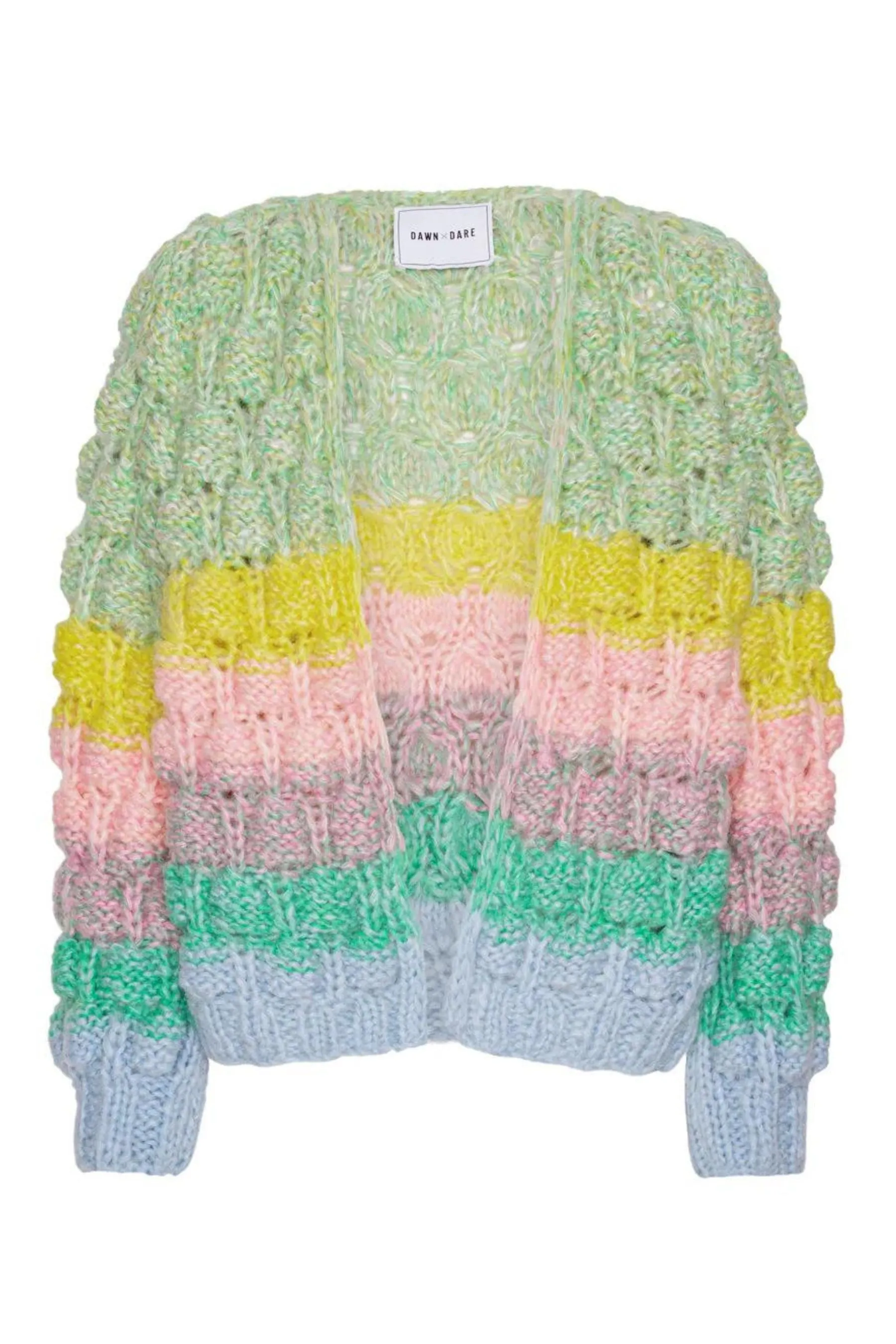 Arena Rainbow Cardigan | Ice Blue Multi