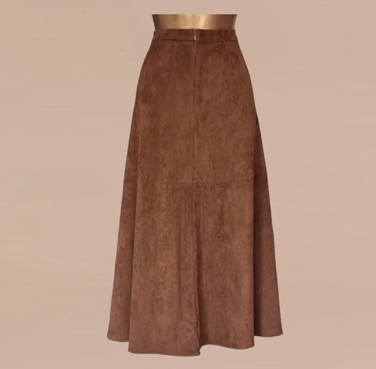 Aria Women's Tan Suedette Skirt UK 16 US 12 EU 44