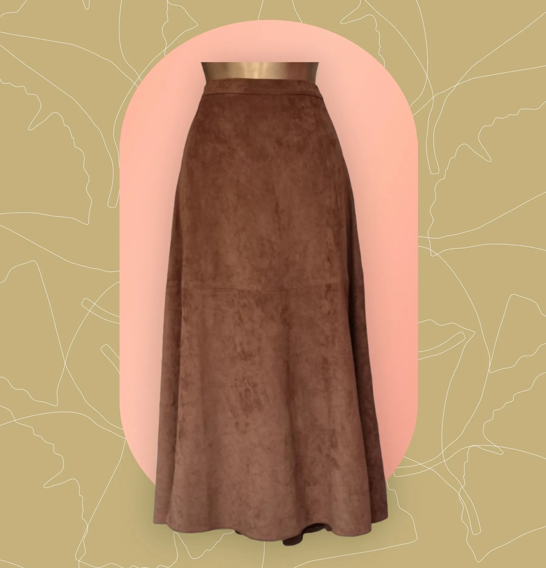 Aria Women's Tan Suedette Skirt UK 16 US 12 EU 44