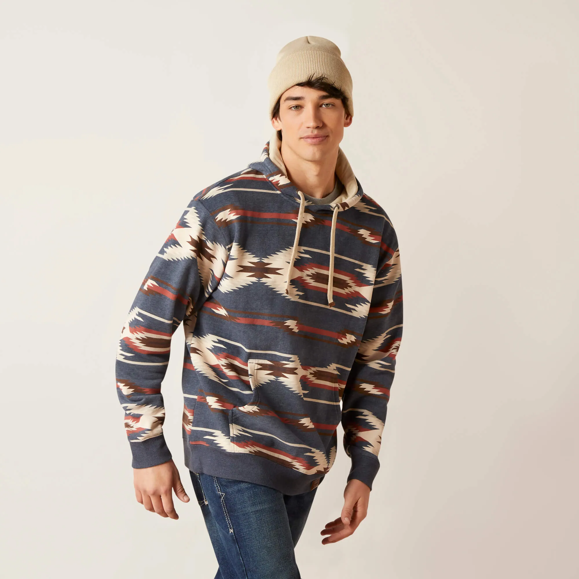 Ariat Men's Navy Printed Chimayo Hoodie