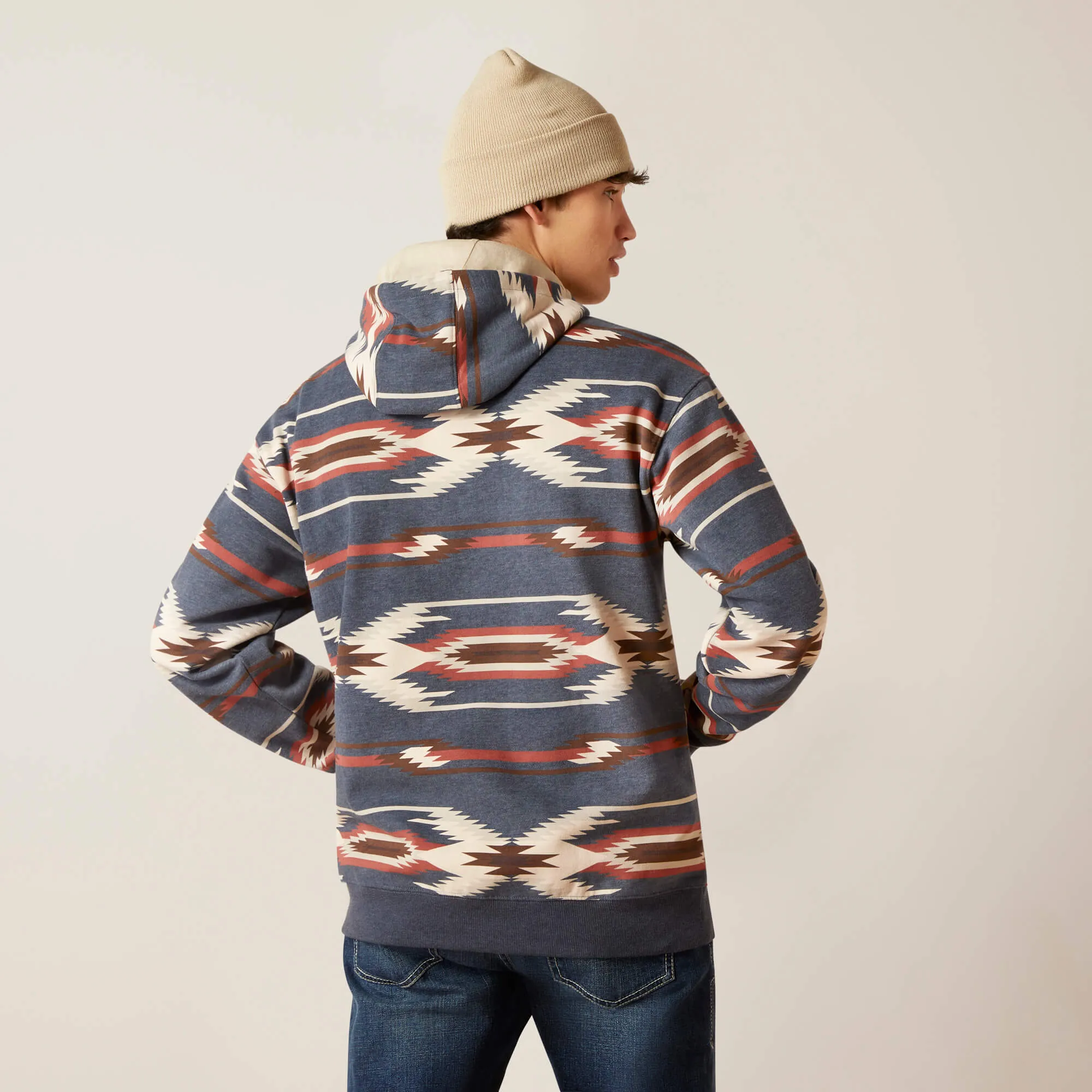 Ariat Men's Navy Printed Chimayo Hoodie