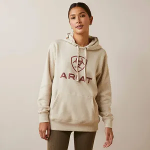 Ariat Women's REAL Oatmeal Heather Ombre Shield Hoodie