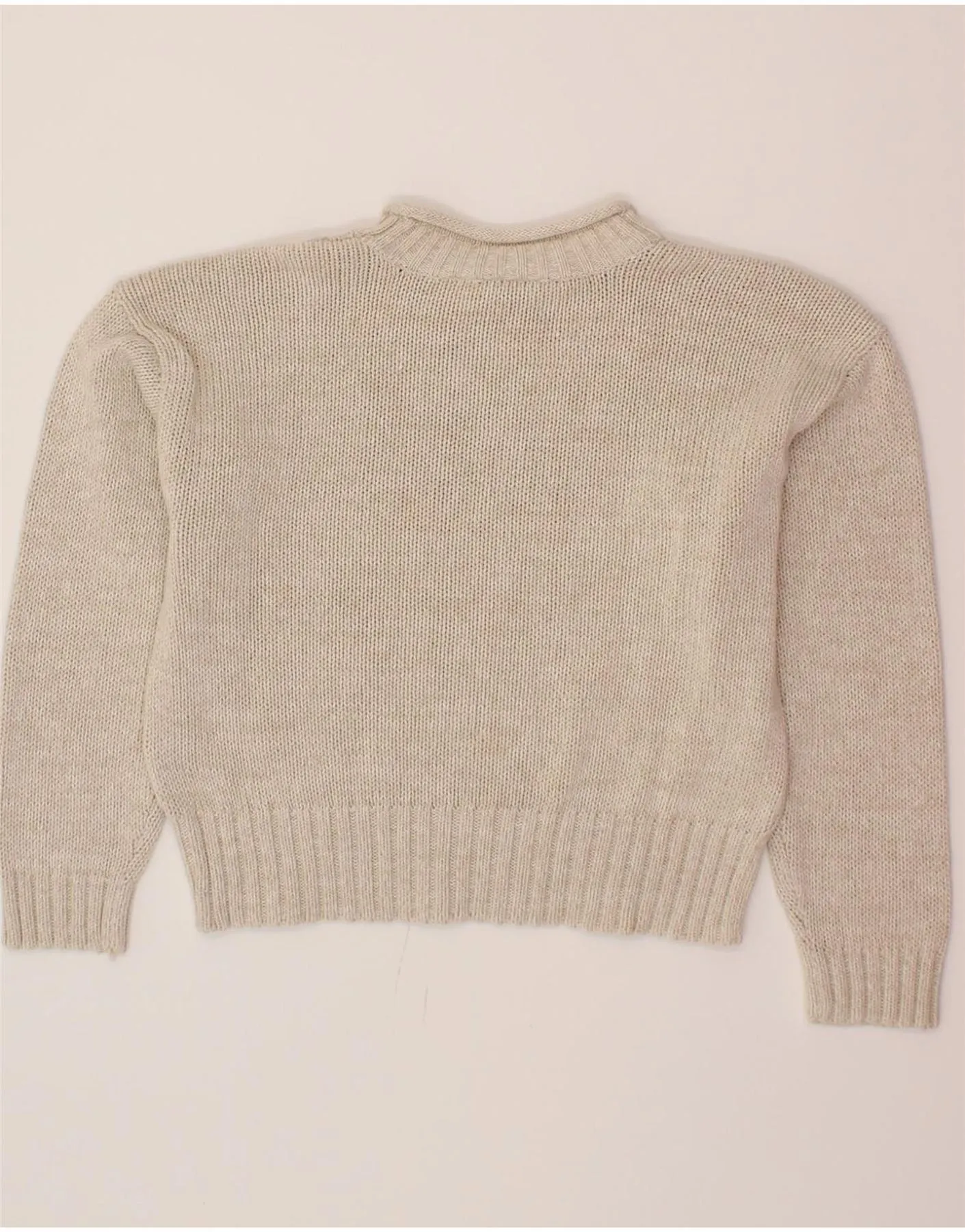 ARIZONA Womens Crop Turtle Neck Jumper Sweater UK 10/12 Medium Beige