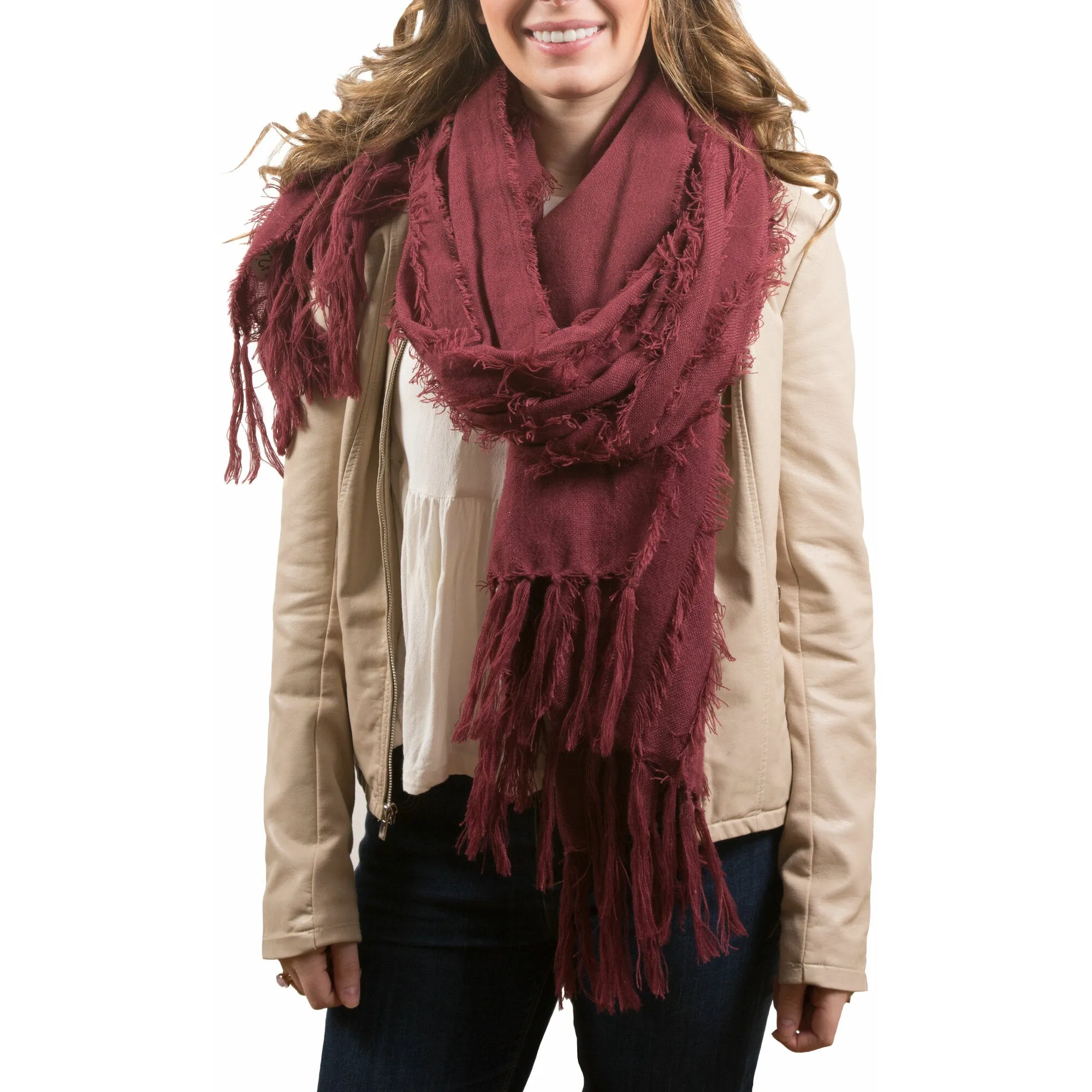 Army Oversized Frayed Scarf