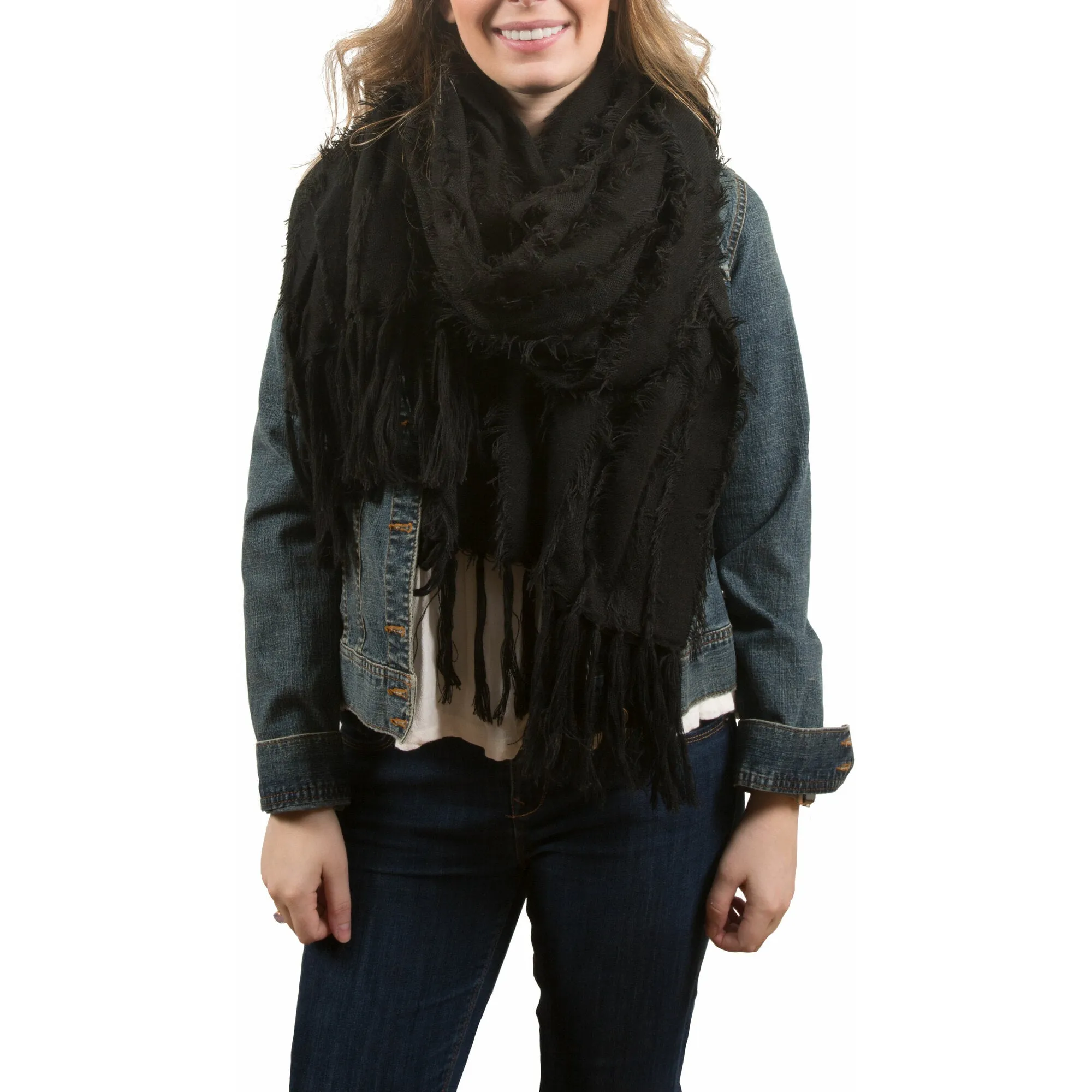 Army Oversized Frayed Scarf