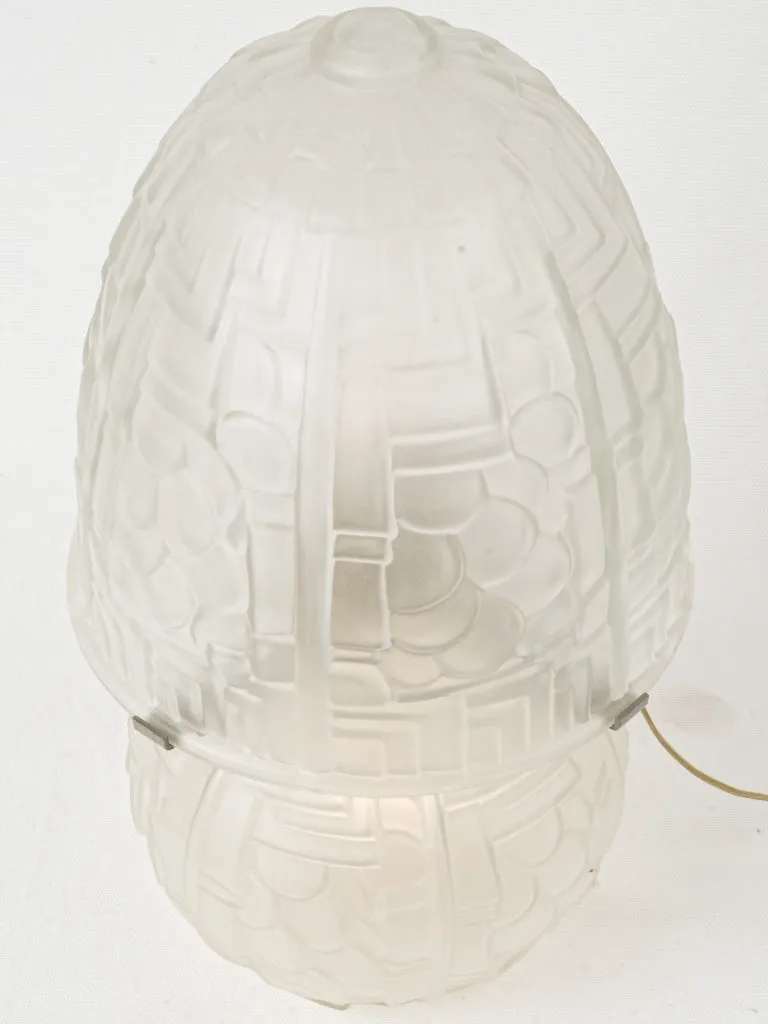 Art Deco Mushroom Table Lamp in Molded Glass 17¾"