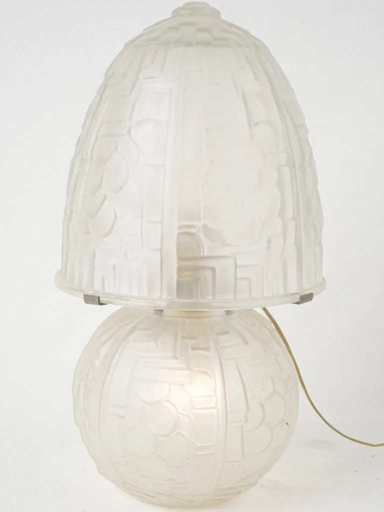 Art Deco Mushroom Table Lamp in Molded Glass 17¾"