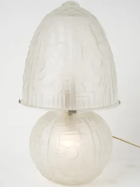 Art Deco Mushroom Table Lamp in Molded Glass 17¾"