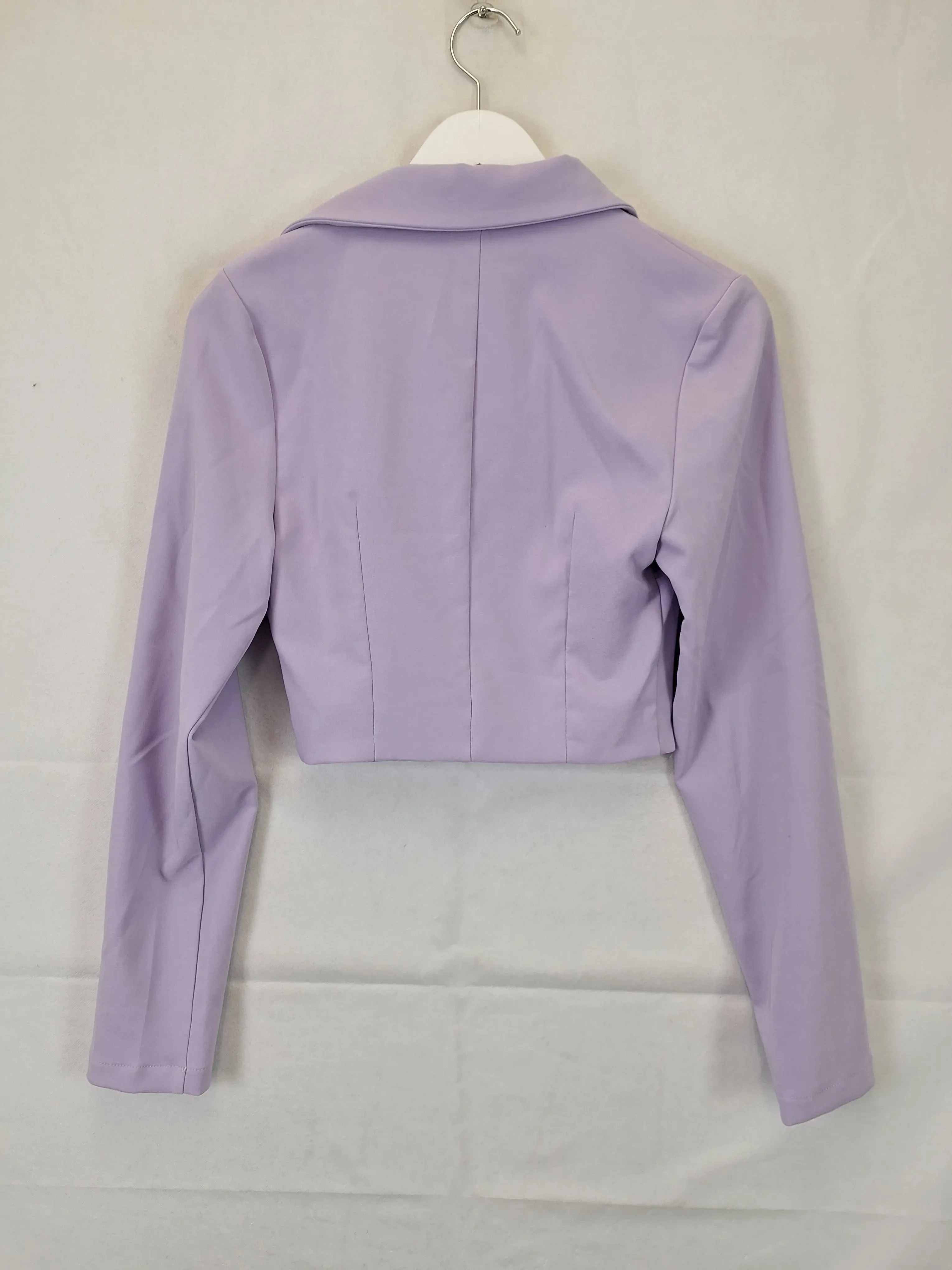 Atmos & Here Lilac Cropped Single Breast Jacket Size 8