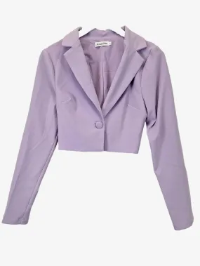 Atmos & Here Lilac Cropped Single Breast Jacket Size 8