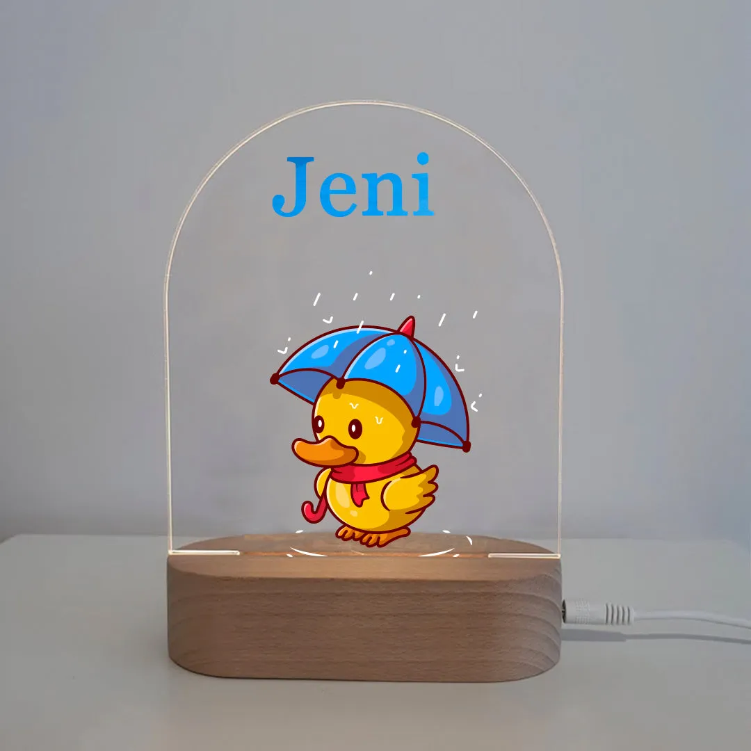 Baby Duck With Umbrella Led Night Lamp