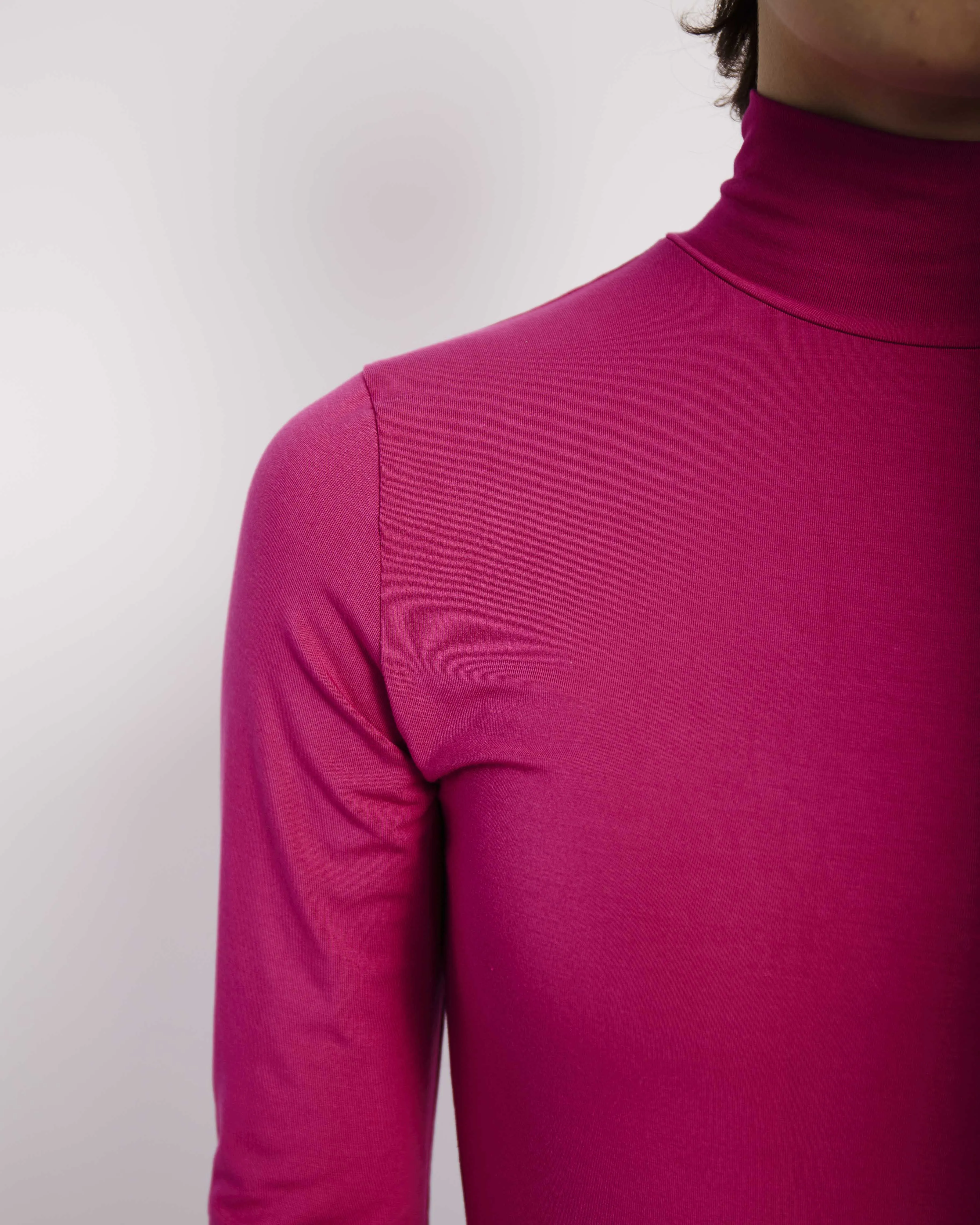 Basic Longsleeve Polo in Raspberry