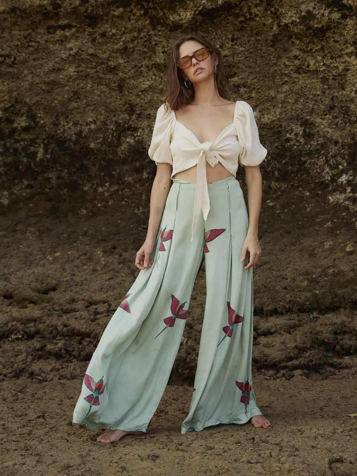 Bee Eater Pleated Palazzo Pants