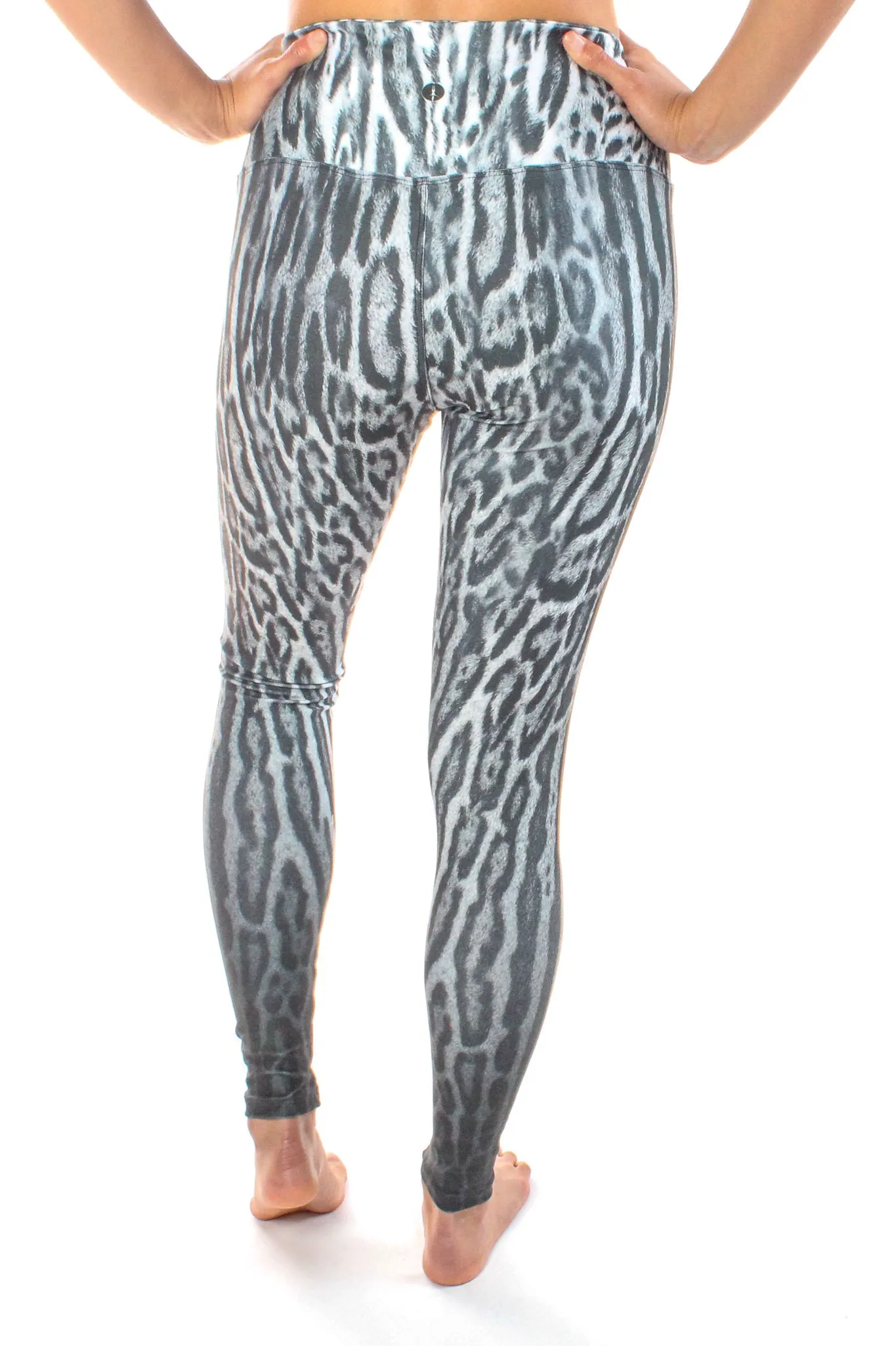 Black and White Ocelot (Leopard) Print High Compression Legging