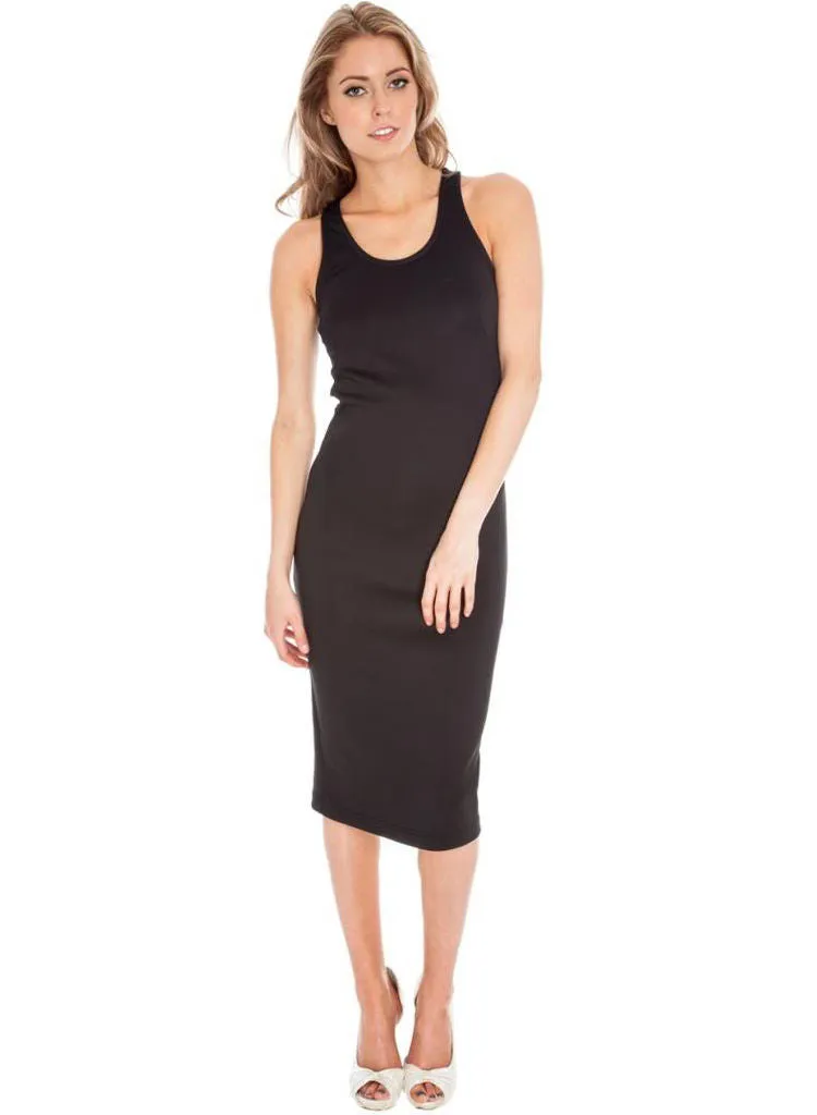 Black Mesh insert casual sports maxi dress