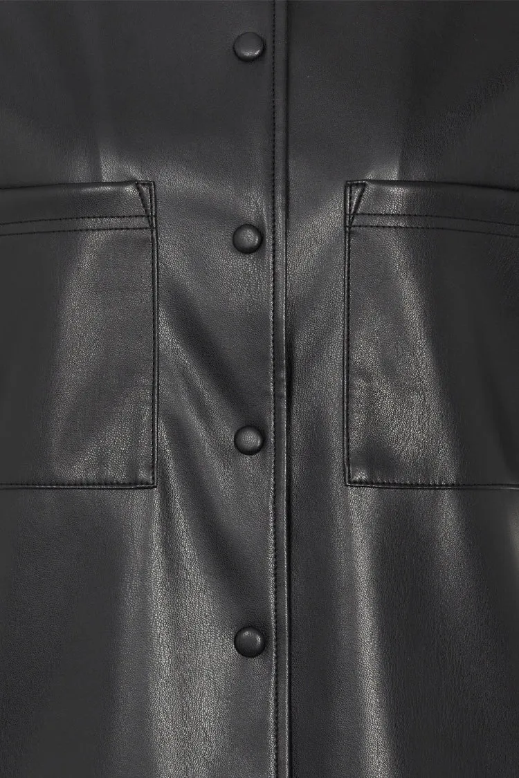 Black Vegan Leather Lizzie Shirt