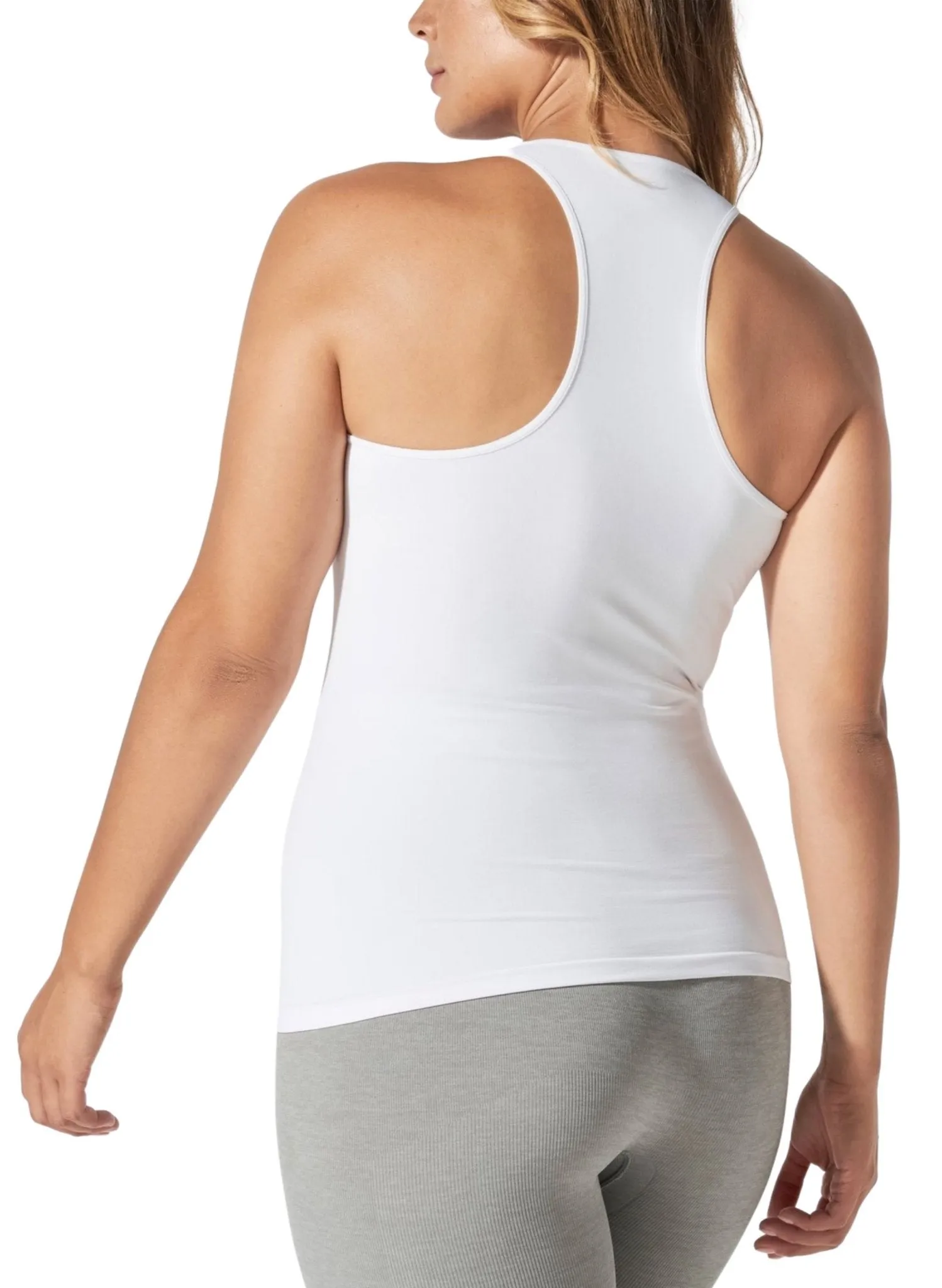 BLANQI Body Cooling Racerback Nursing Tank - White