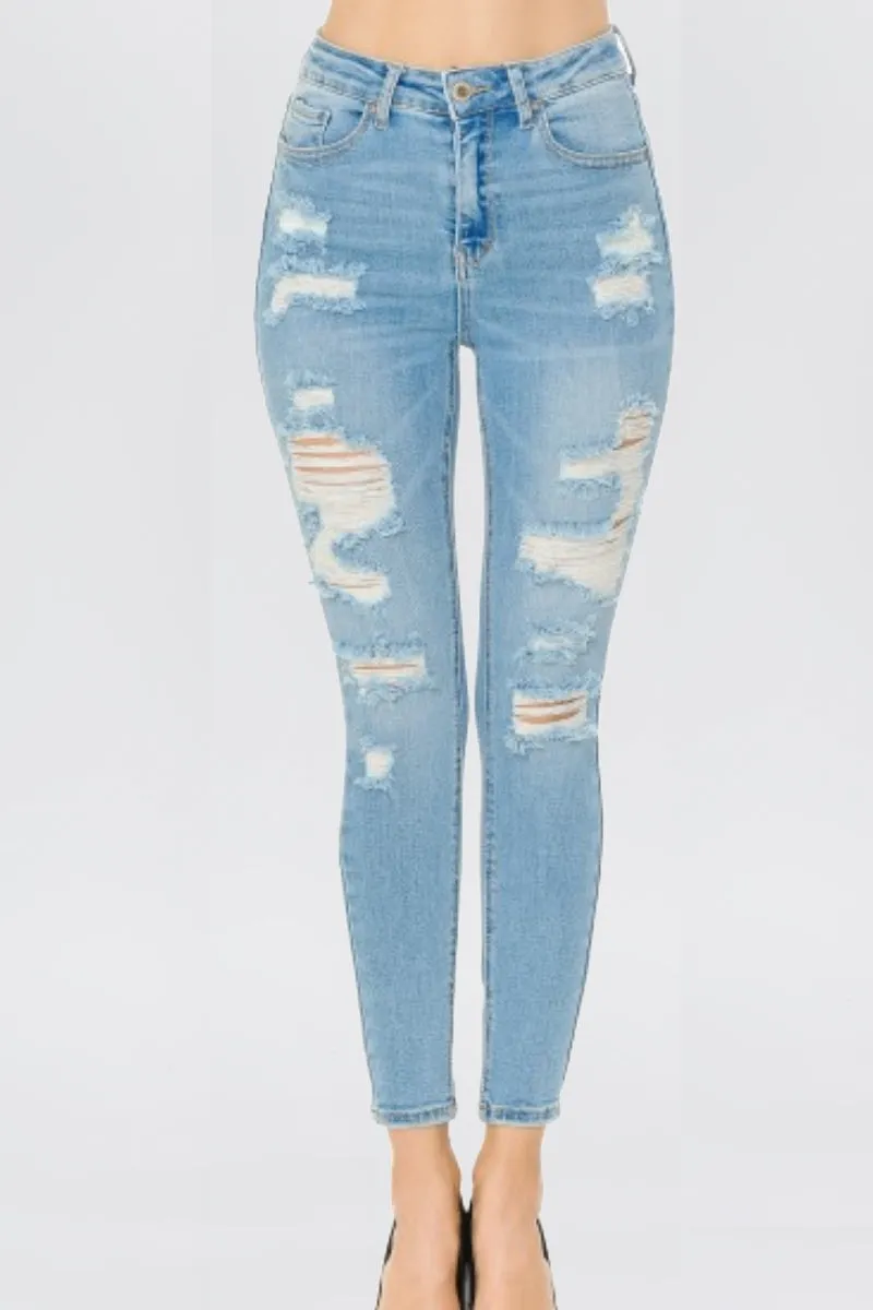 Blue Blue Distressed in High Waist Denim