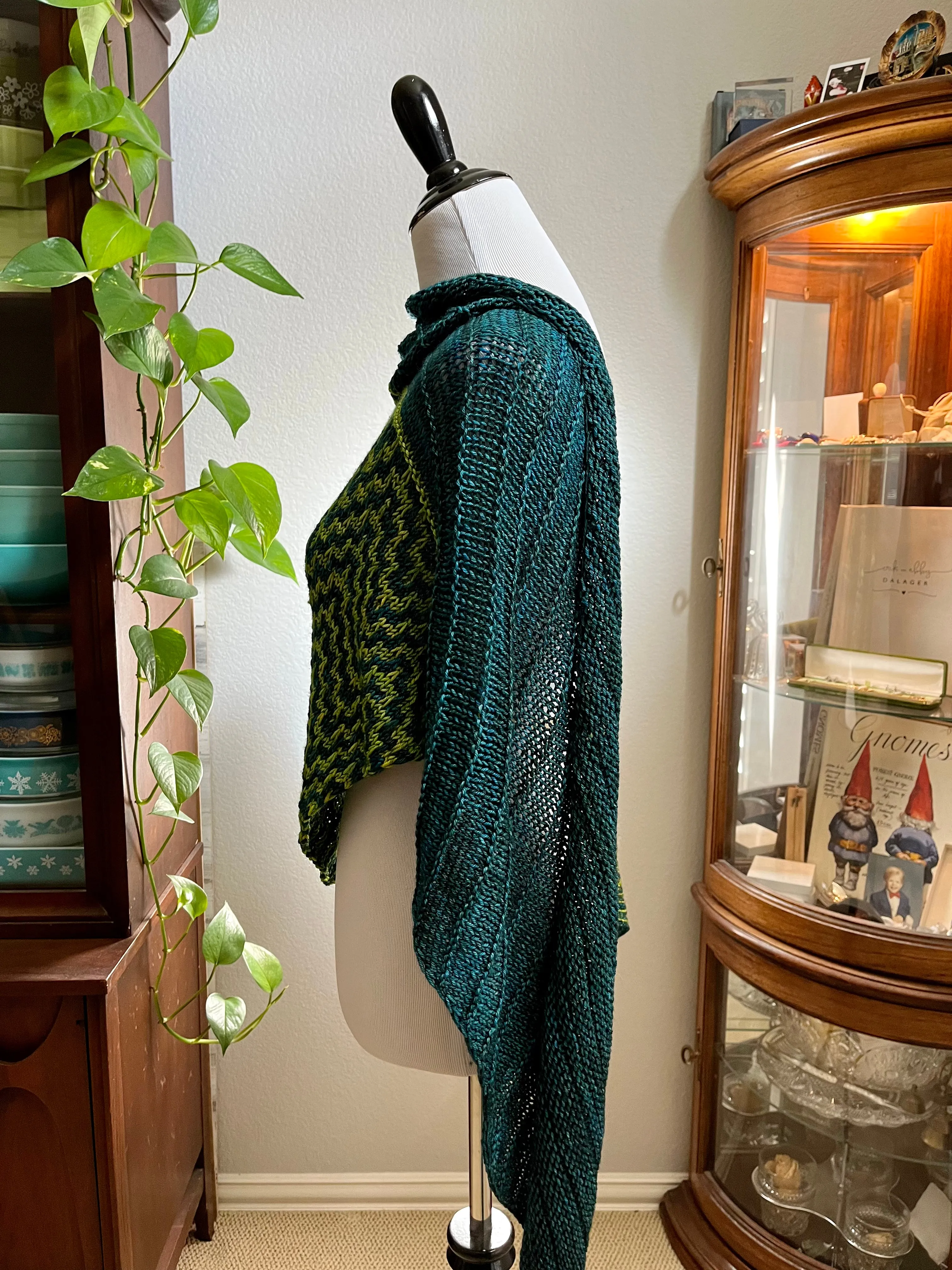 Blue Green Mosaic - Walk in the Woods Shawl