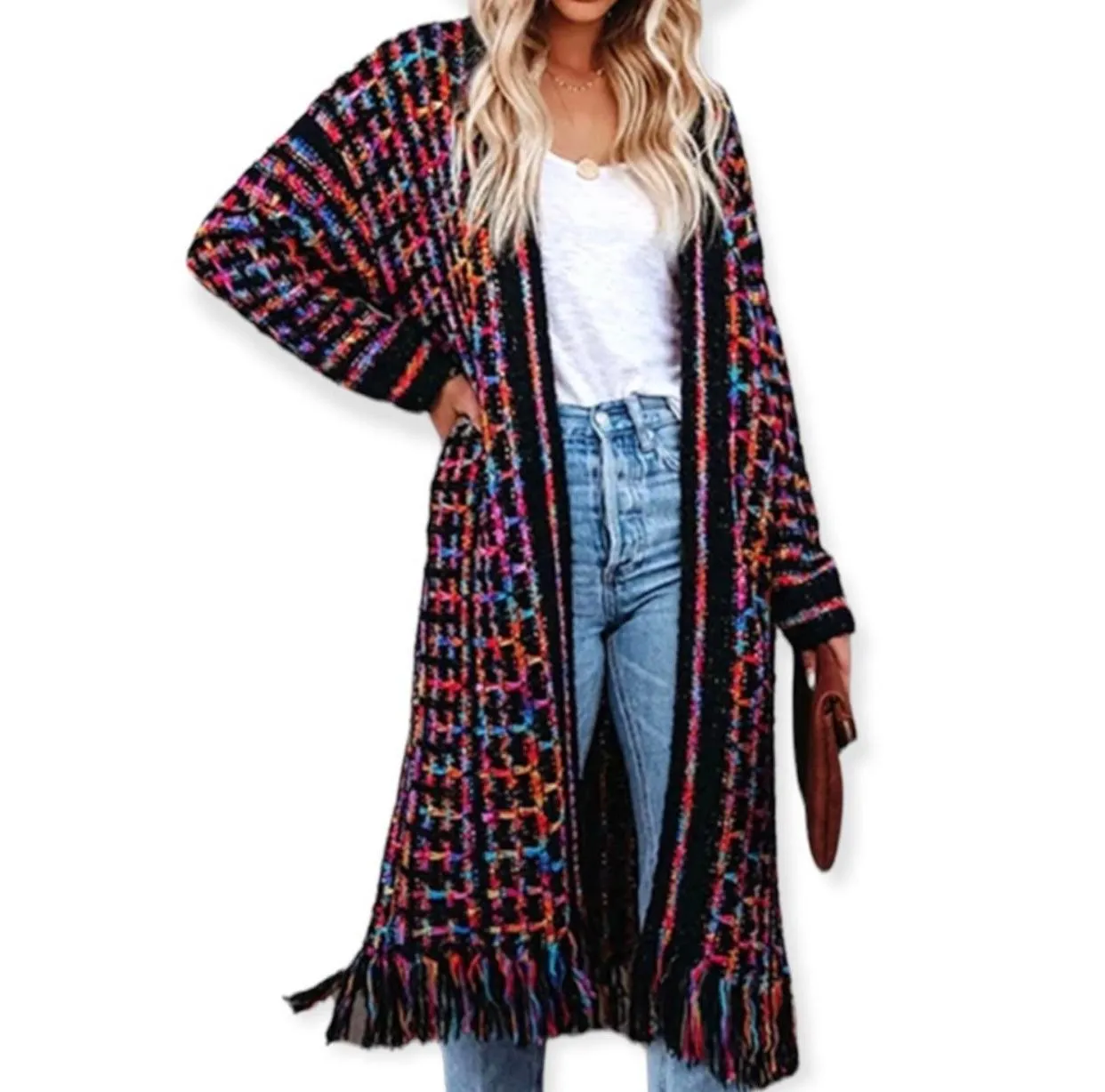 Boho Patchwork Cardigan Sweater Jacket