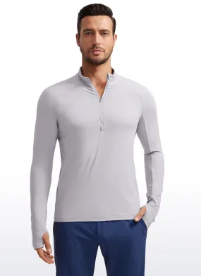 Brushed Half Zip Long Sleeve with Thumbhole