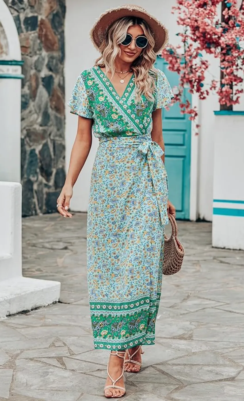 Callie Boho Dress | Green